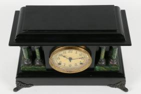 Pequegnat “Black Grecian” Shelf Clock