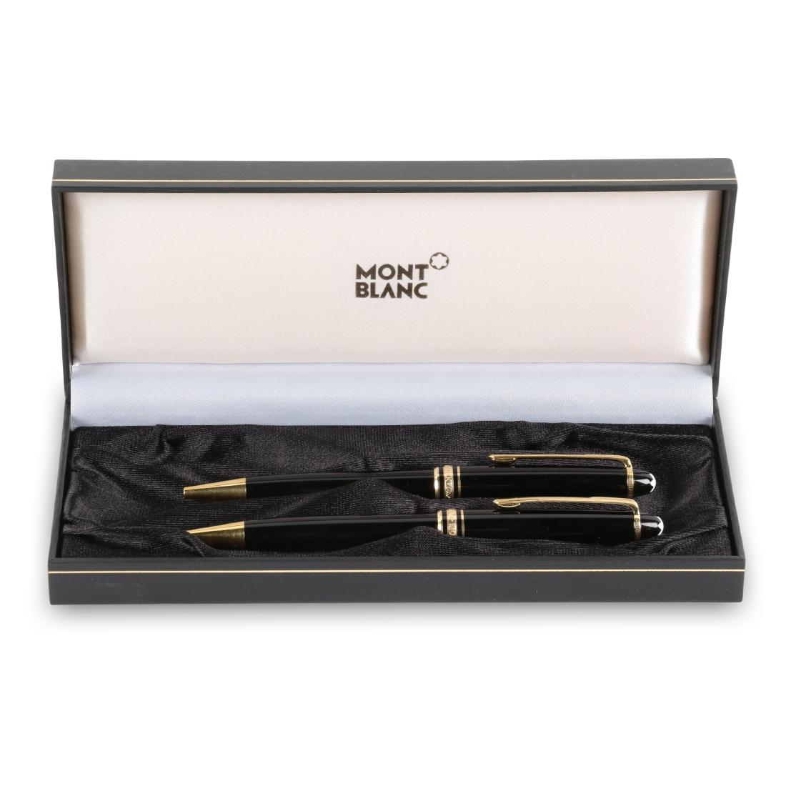Montblanc Meisterstuck Pen & Pencil Set: Includes clamshell presentation box. 7.75" x 3" x 1.25".