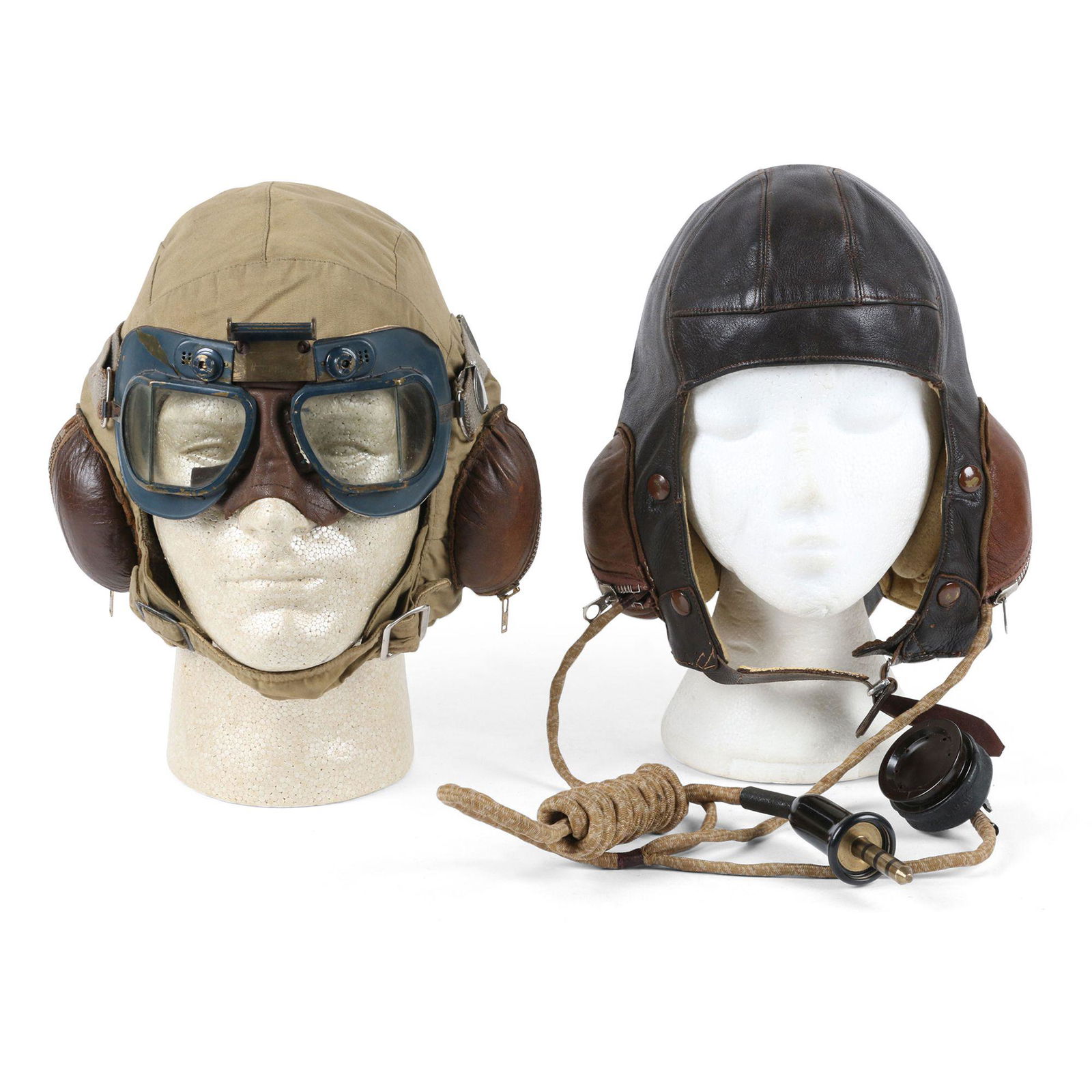 WWII Pilot's Helmets & Goggles (1 of 18)