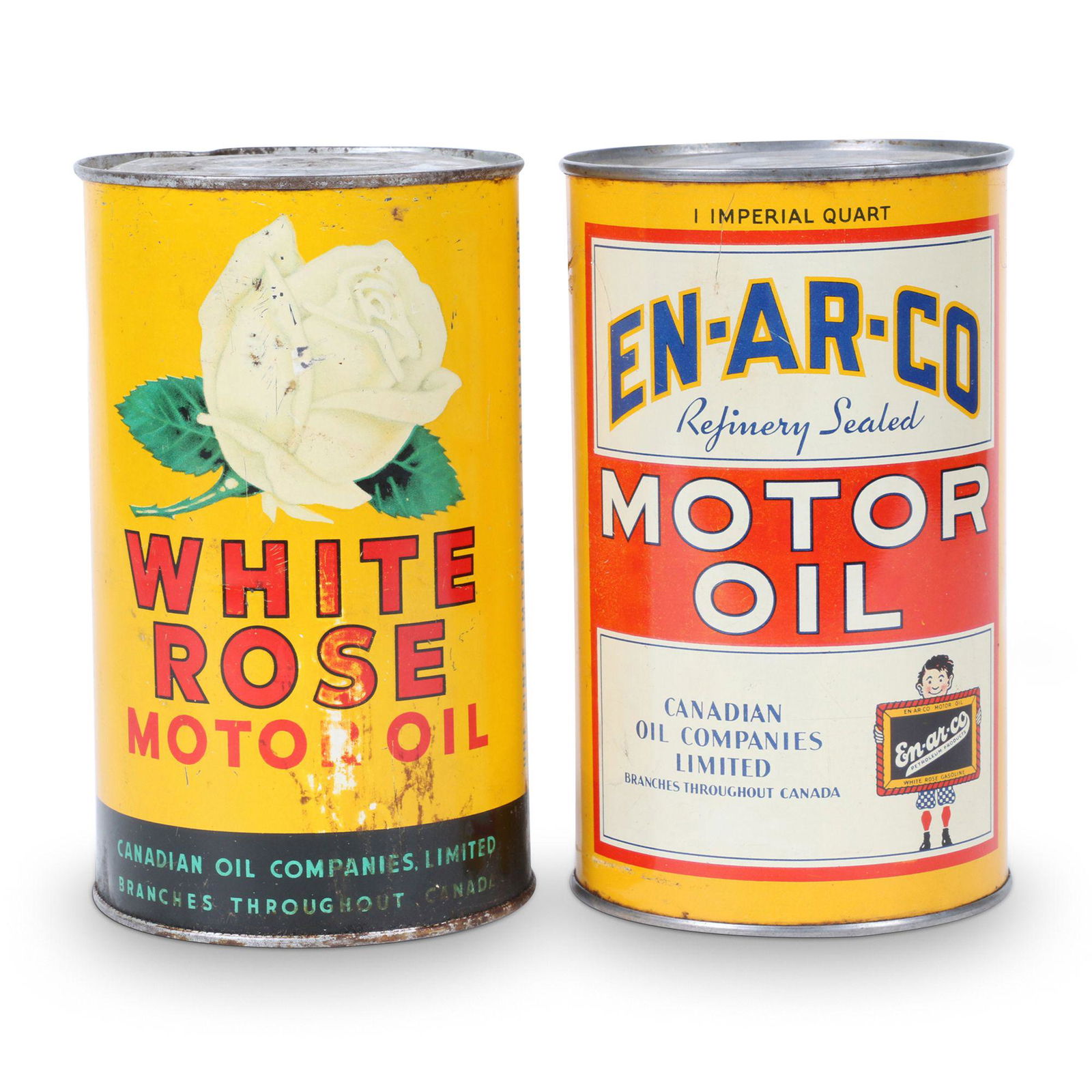 White Rose & En-Ar-Co Motor Oil Tins (1 of 8)