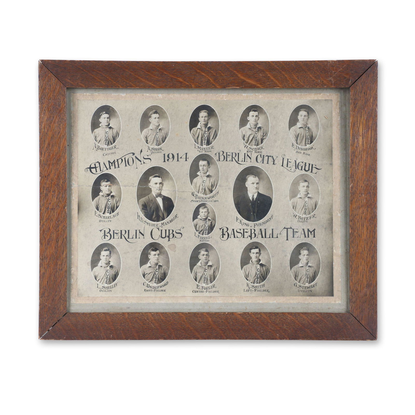 1914 Berlin Cubs Baseball Team Photograph (1 of 7)