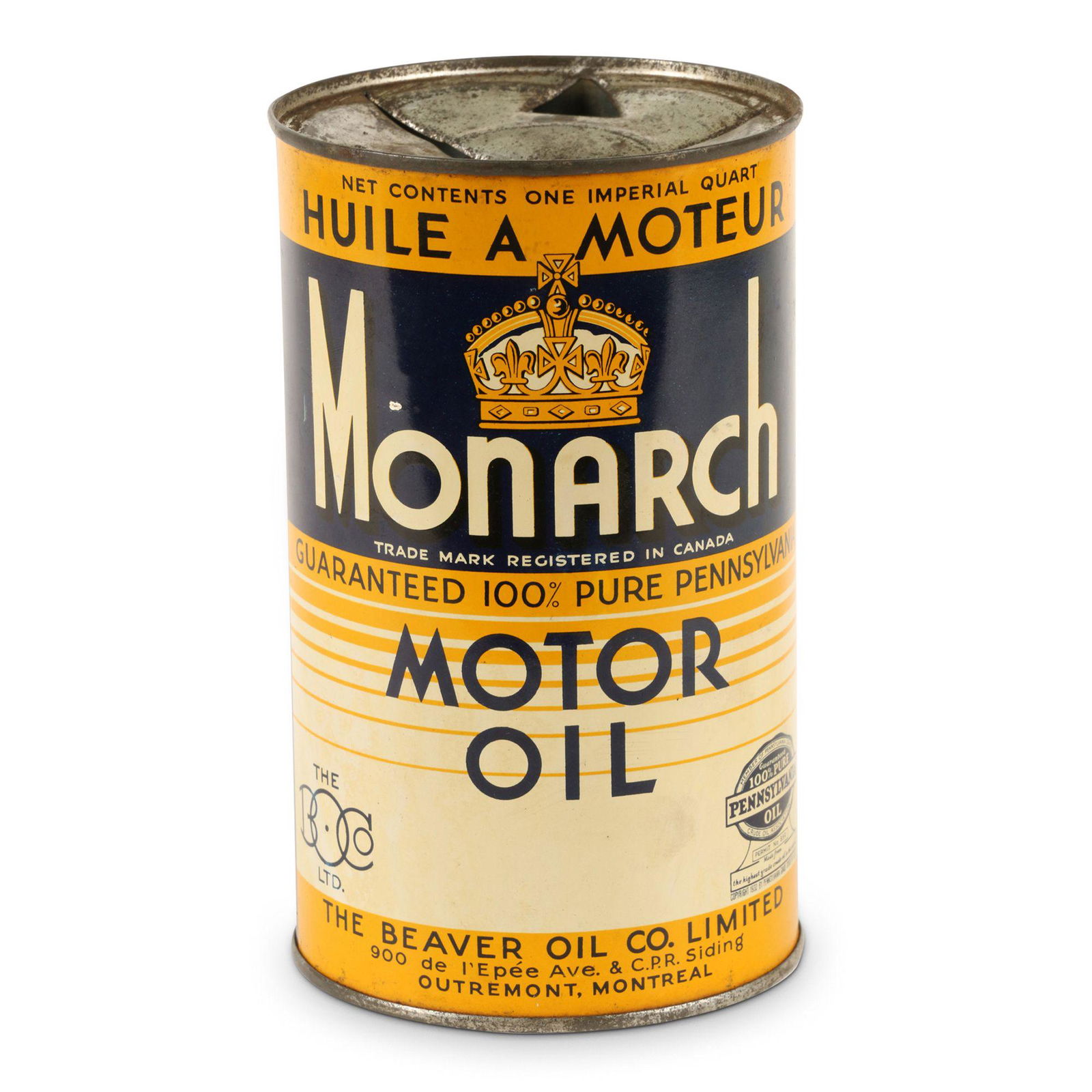 Monarch Quart Motor Oil Tin (1 of 8)