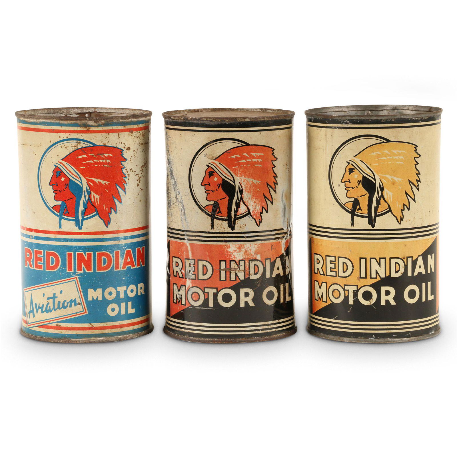 Red Indian Motor Oil Tins (1 of 9)
