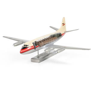 Trans-Canada Viscount Cutaway Model Airplane: Canadian. Rare. 1:24 Scale. This larger scale model features a transparent acrylic body that allows one to view the cabin and cockpit. A model of this size and detail would likely have been on display