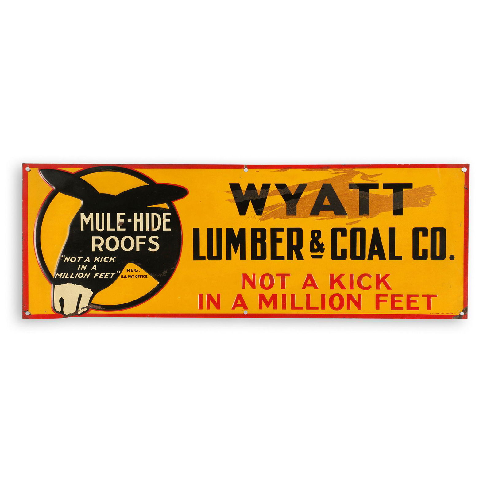 Wyatt Lumber & Coal Co. Tin Litho Sign (1 of 5)