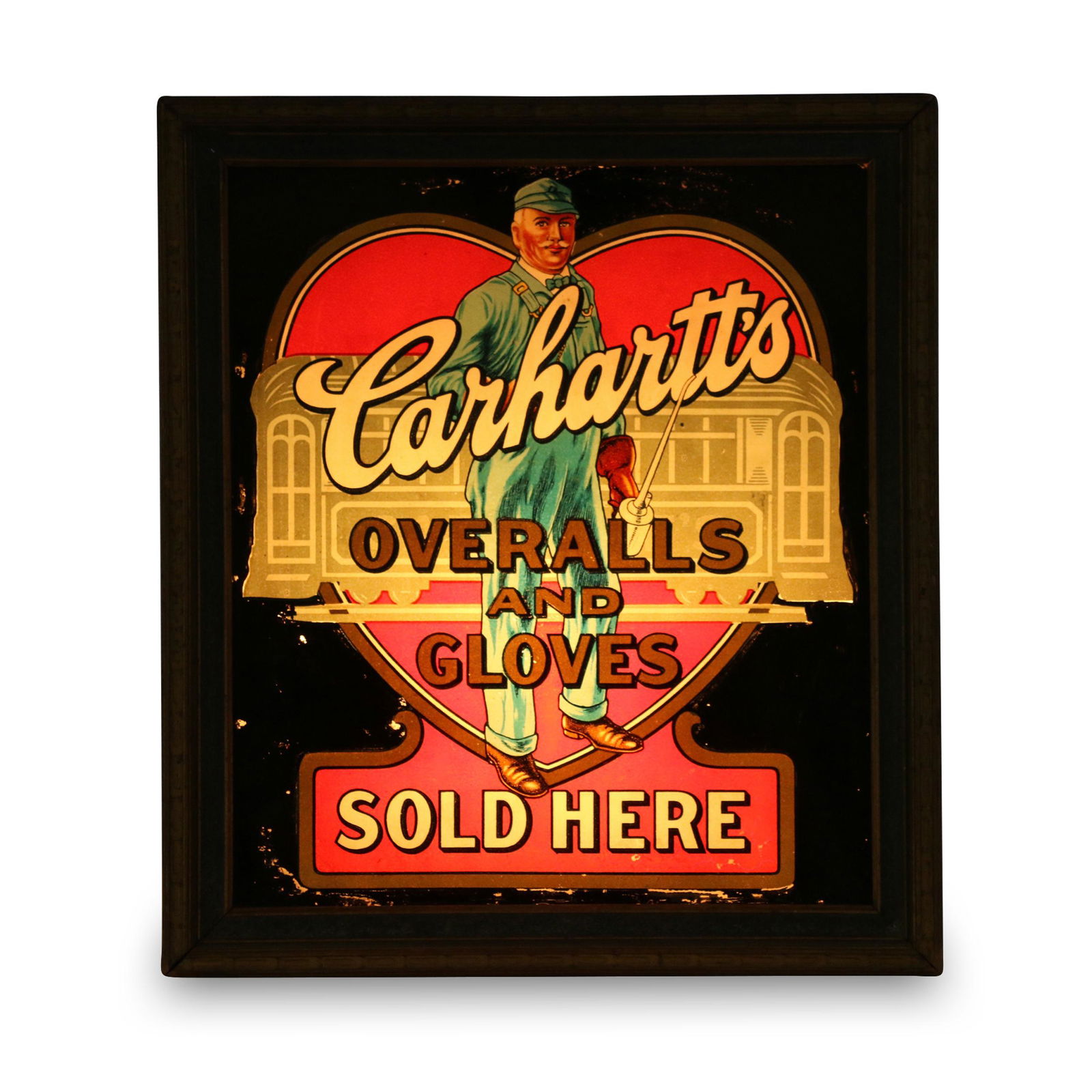 Carhartt's Overalls Backlit Glass Sign (1 of 8)