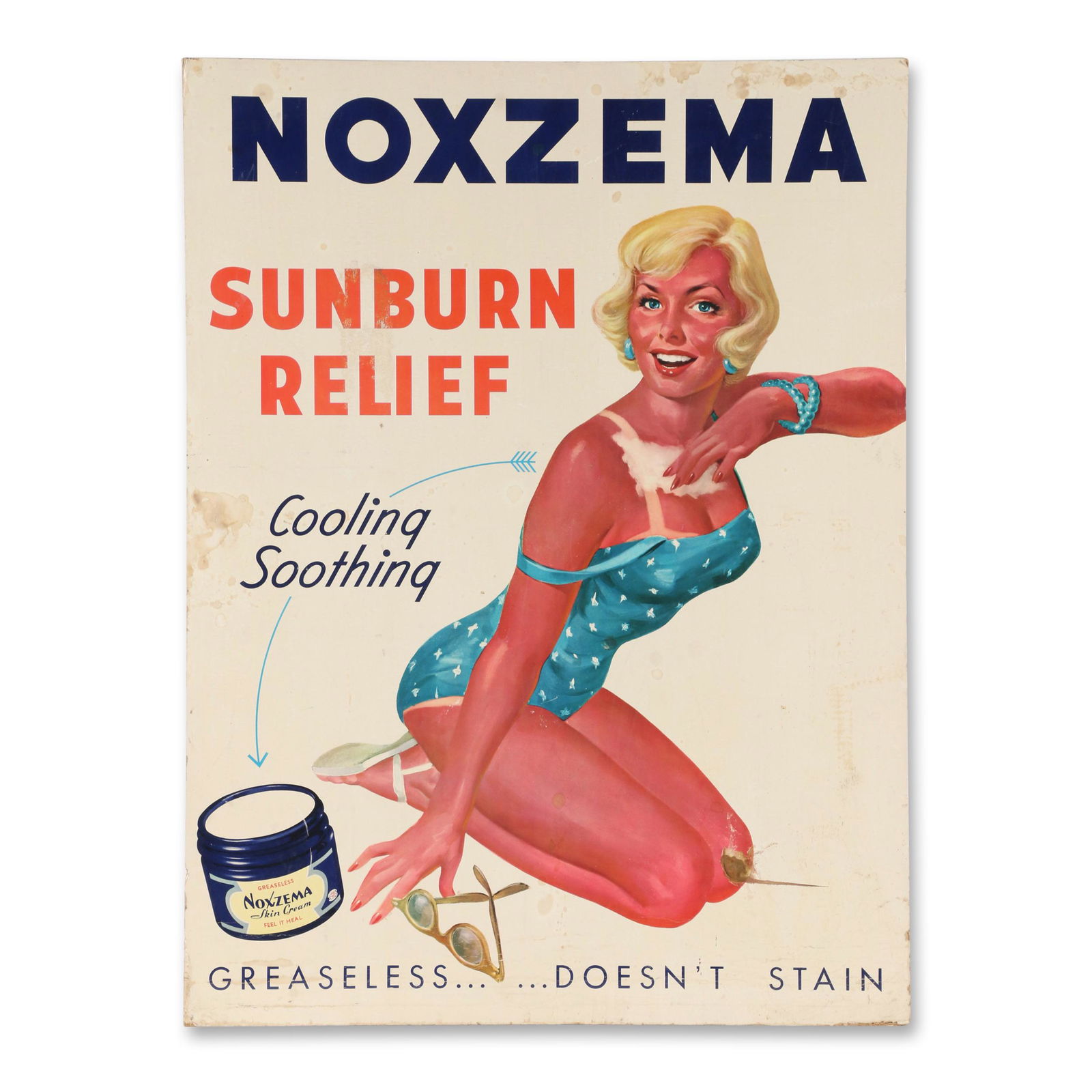 Noxzema Sunburn Relief Cardboard Sign (1 of 4)