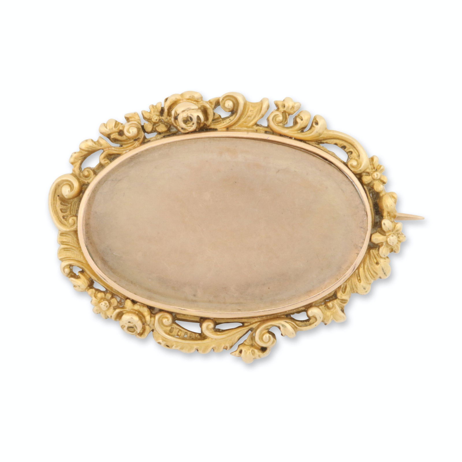 Antique Frederic Boucheron 18K Gold Brooch: 18K Gold. Trademarked, "Fc Boucheron Paris" rear edge. Weight: 6.54g gross. 30 x 22mm. Offered without reserve. Est. $200-300.