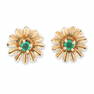 14K Yellow Gold Emerald Earrings