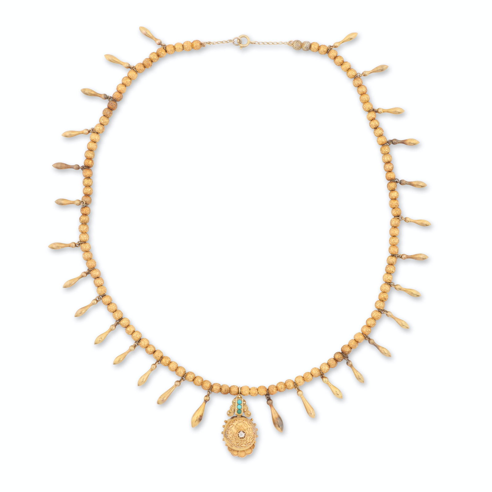 18K Gold, Turquoise & Diamond Necklace (1 of 3)