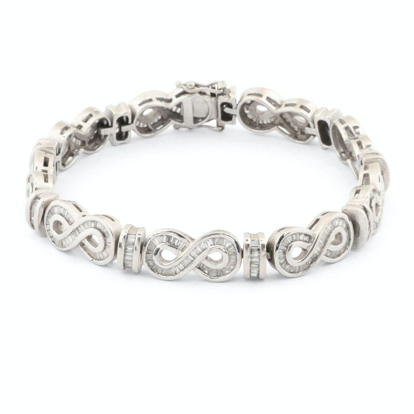 14K White Gold Diamond Infinity Bracelet (1 of 8)