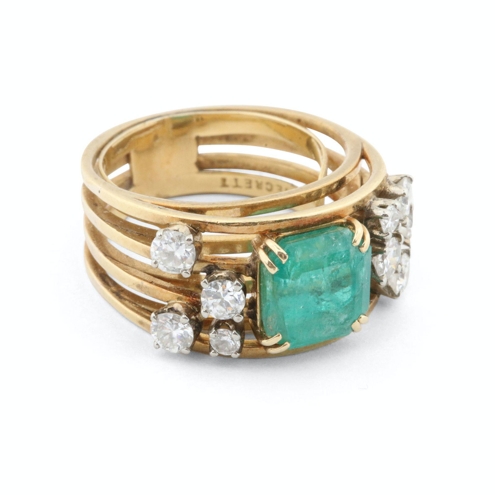 18K Gold Emerald & Diamond Ring (1 of 6)