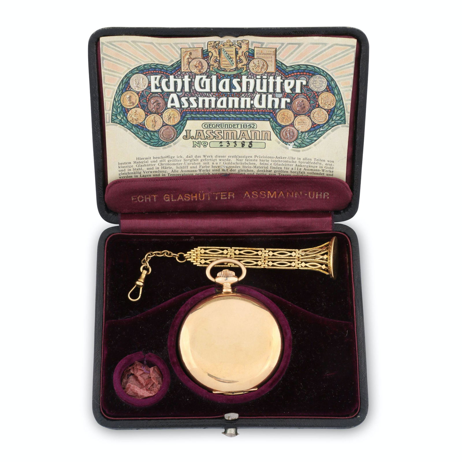 Boxed 14K J. Assmann, Glashutte Pocket Watch (1 of 18)