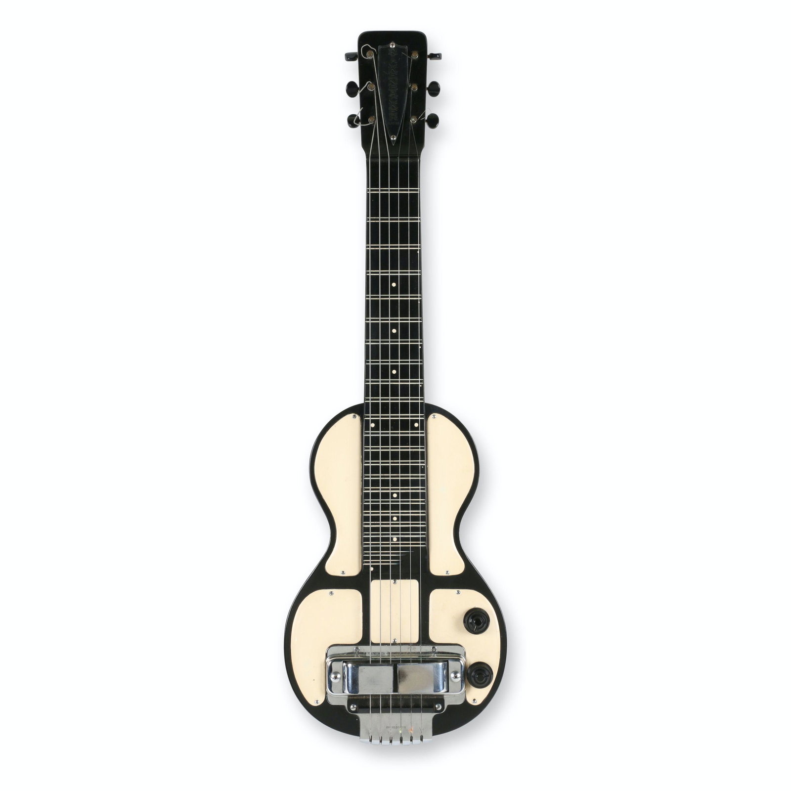Rickenbacker "Electro" Lap Steel Guitar: Case 30" x 10" x 4". Popularized by pop legend Paul McCartney. Stamped, "Pat. No. 2089171" lower body. Excellent overall. Includes original fitted case, Stevens slide, cord, spare strings and song boo