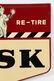 Fisk Tires Die-Cut Embossed Tin Sign - 3