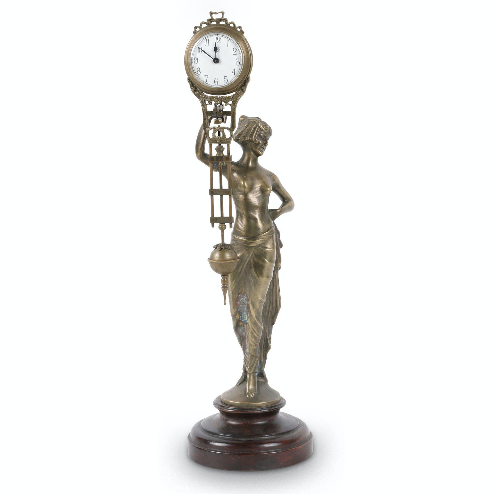 Junghans Art Deco Figural Swinger Clock: German. Dial marked, "J" in star for Junghans, Germany. 14.5" x 4" x 4". Movement fuctioning. $400/600.