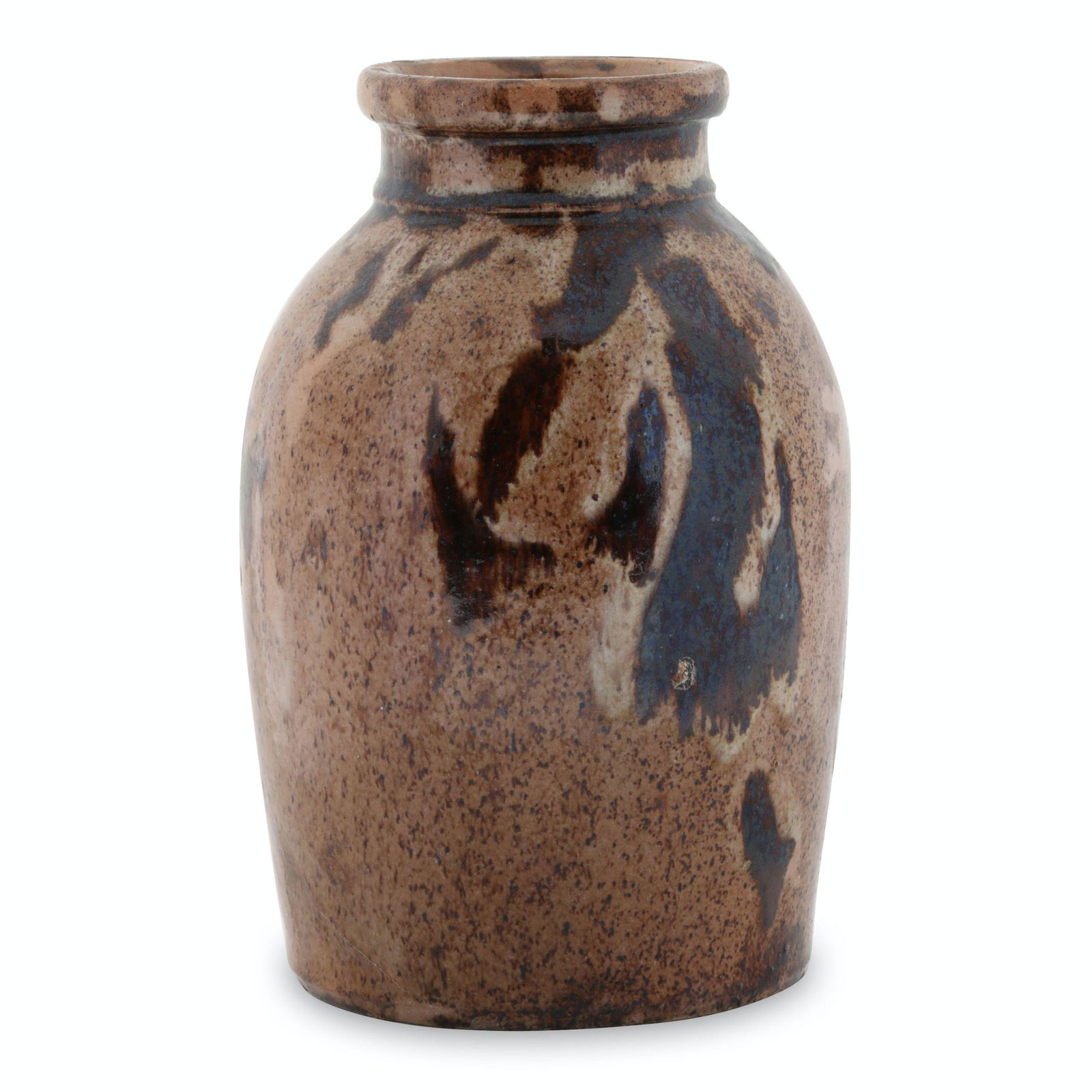 Ontario Redware Jar: Canadian. Earthenware. 8" x 4.5" x 4.5". Noted, "Wloo Co / Jacobi" underside. Faint hairlines extending upward from edge of base. Minor rim chips. John Wine Collection. $300/500.