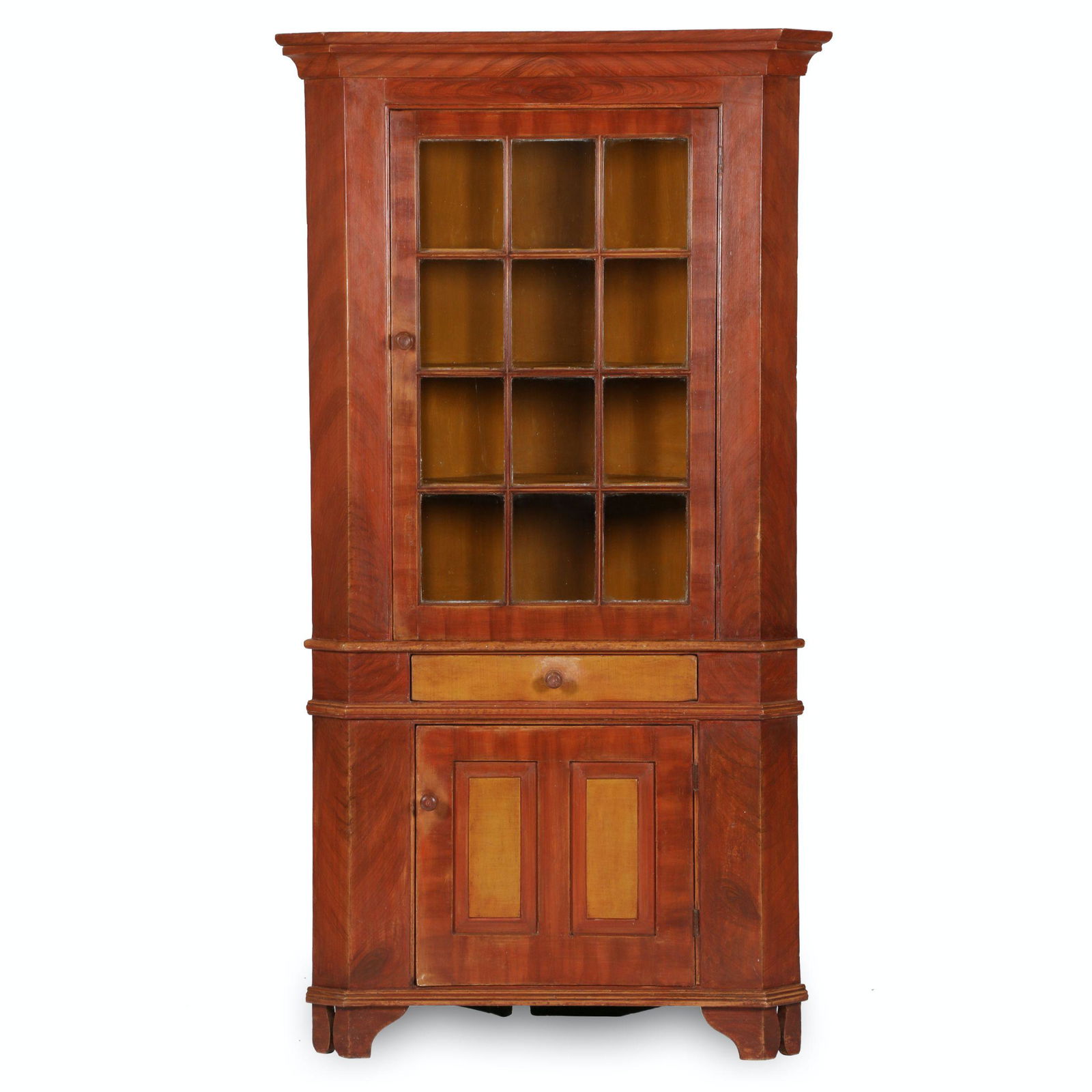 For Auction Waterloo County Painted Corner Cupboard 519 On Feb