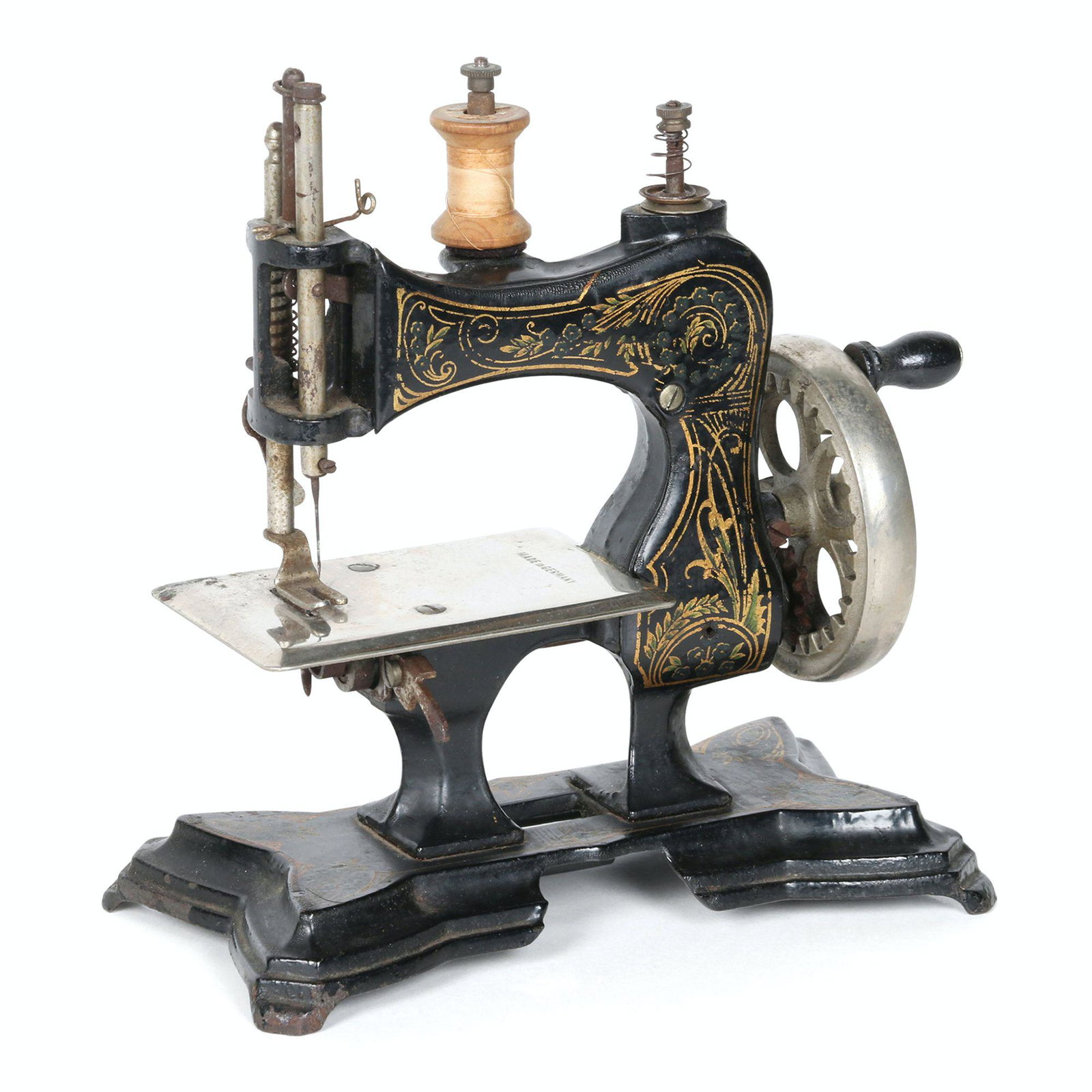 Casige Model #3 Sewing Machine: German. 1900s. 7.25” x 3.75” x 8”H This chain stitch machine was made of heavy cast iron in the early 1900â€™s. Manufactured by Carl Sieper of Gevelsberg, Westfalen, Germany, it