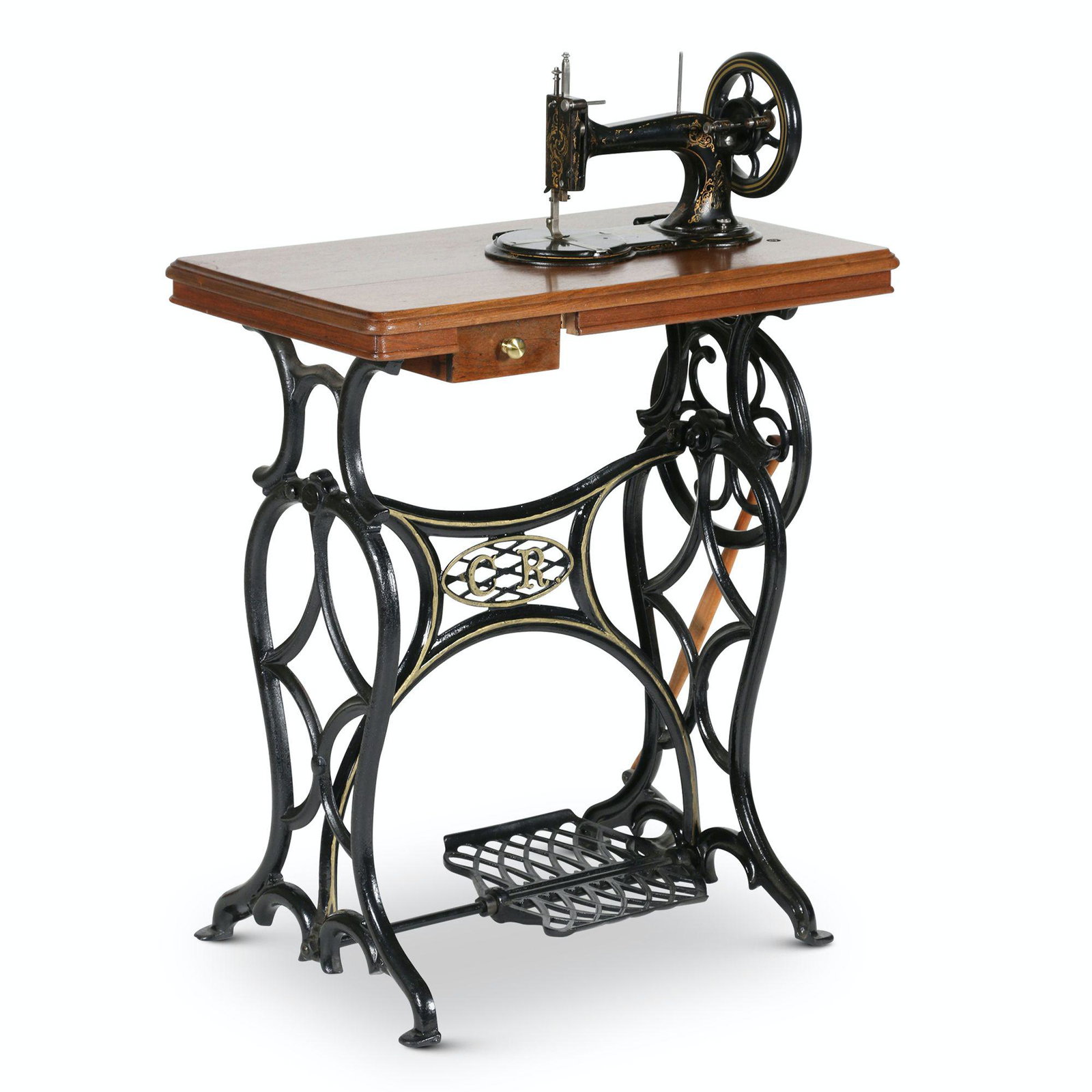 Raymond Model No. 1 Sewing Machine: Canadian. 1870s. 36” x 27” x 16” This lockstitch treadle sewing machine was Manufactured by Charles Raymond Sewing Machines, Guelph, ON during 1870â€™s - 1880â€™s. Conditio