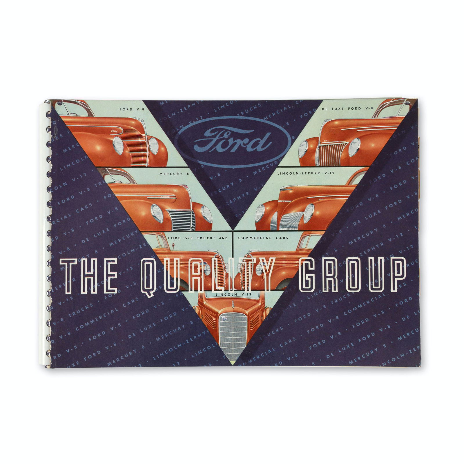Ford 1939 Dealer Album: American. 1939. 13" x 9". Complete. Handwriting on inner front cover. $300/500