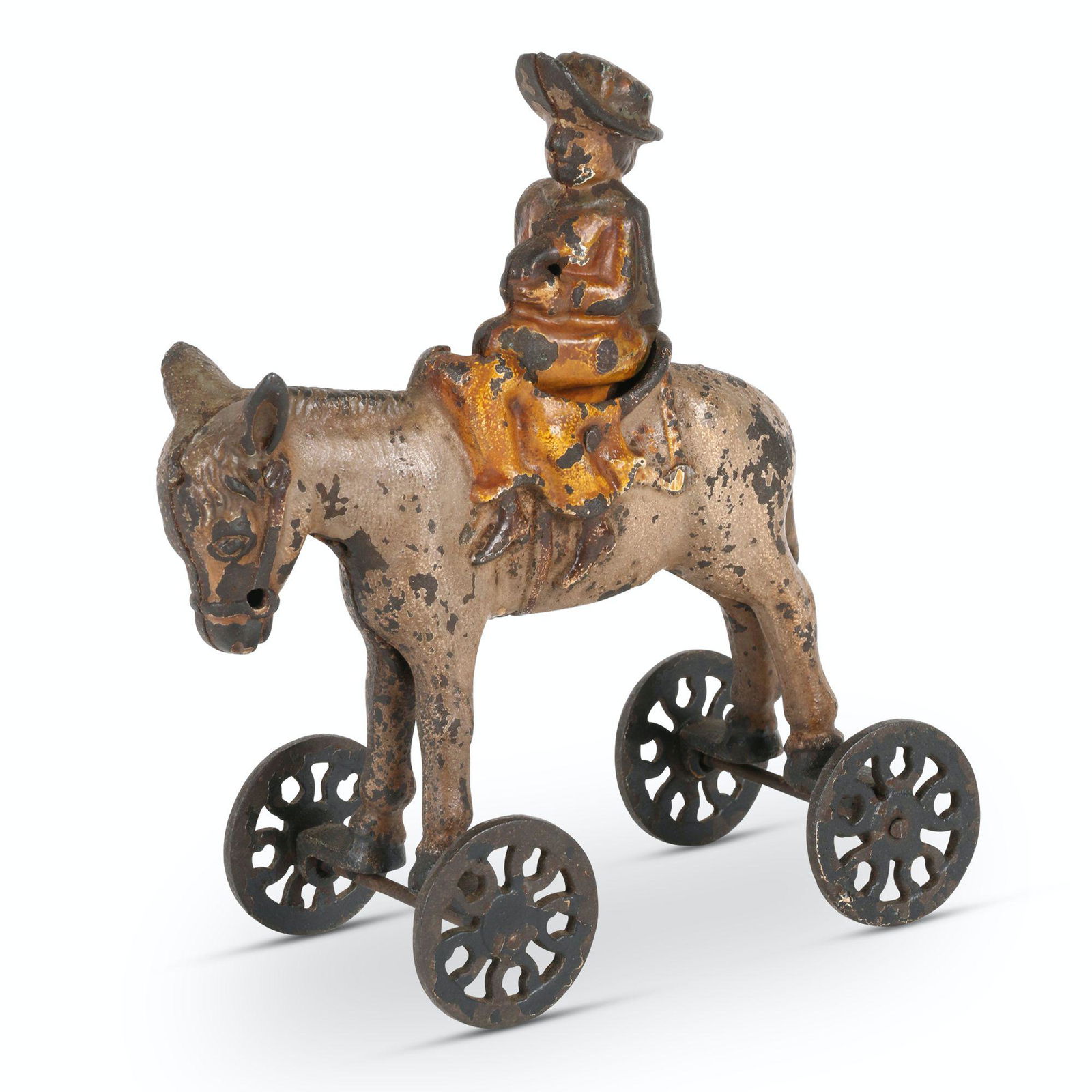 Cast U.S Hardware Co. Girl On Donkey Pull Toy (1 of 7)