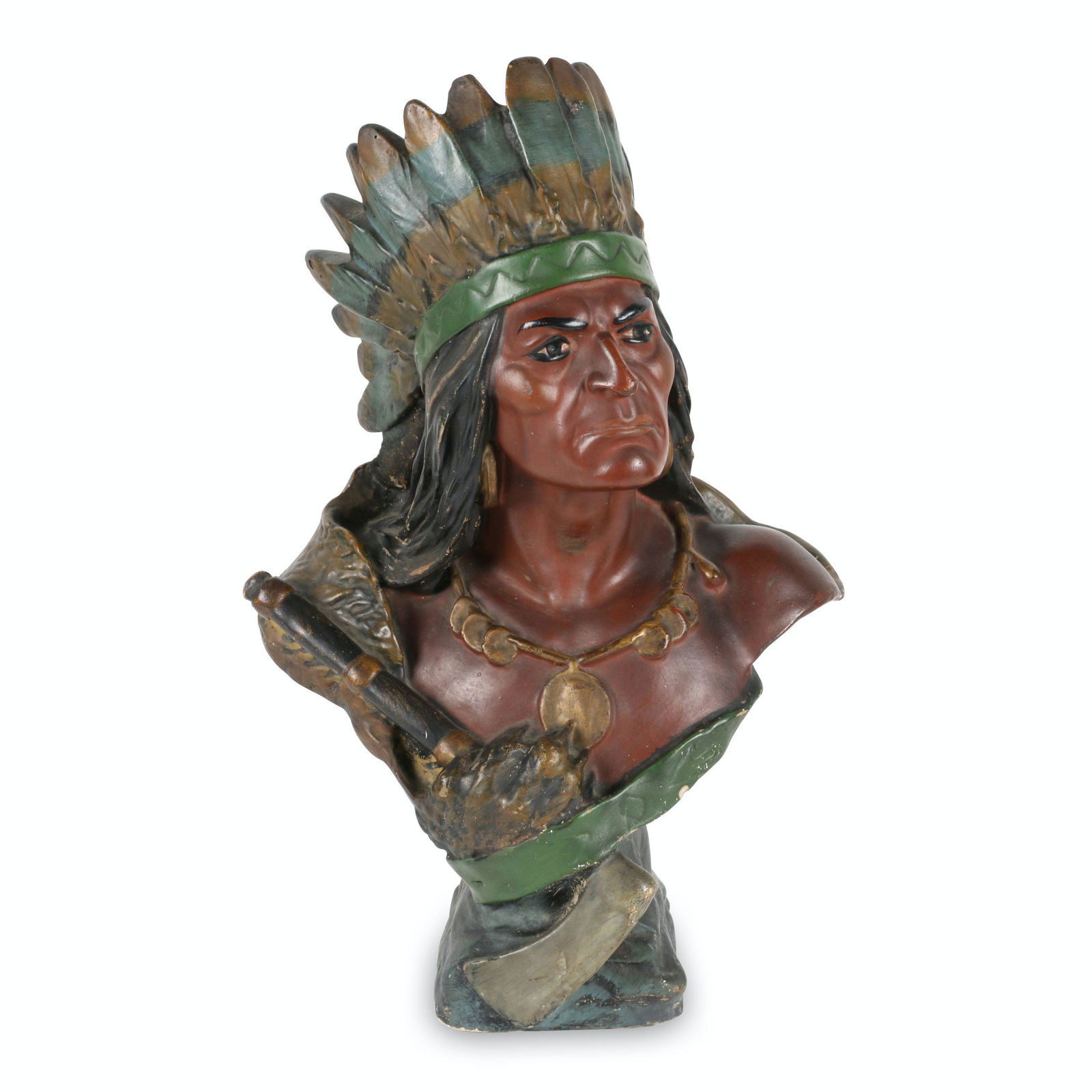 Plaster Indian Chief Bust (1 of 7)