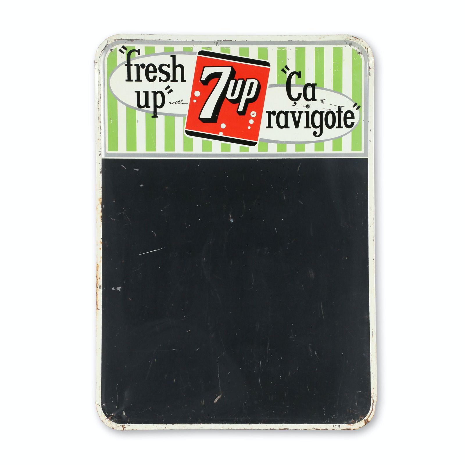 Seven-Up Tin Litho Menu Sign (1 of 5)