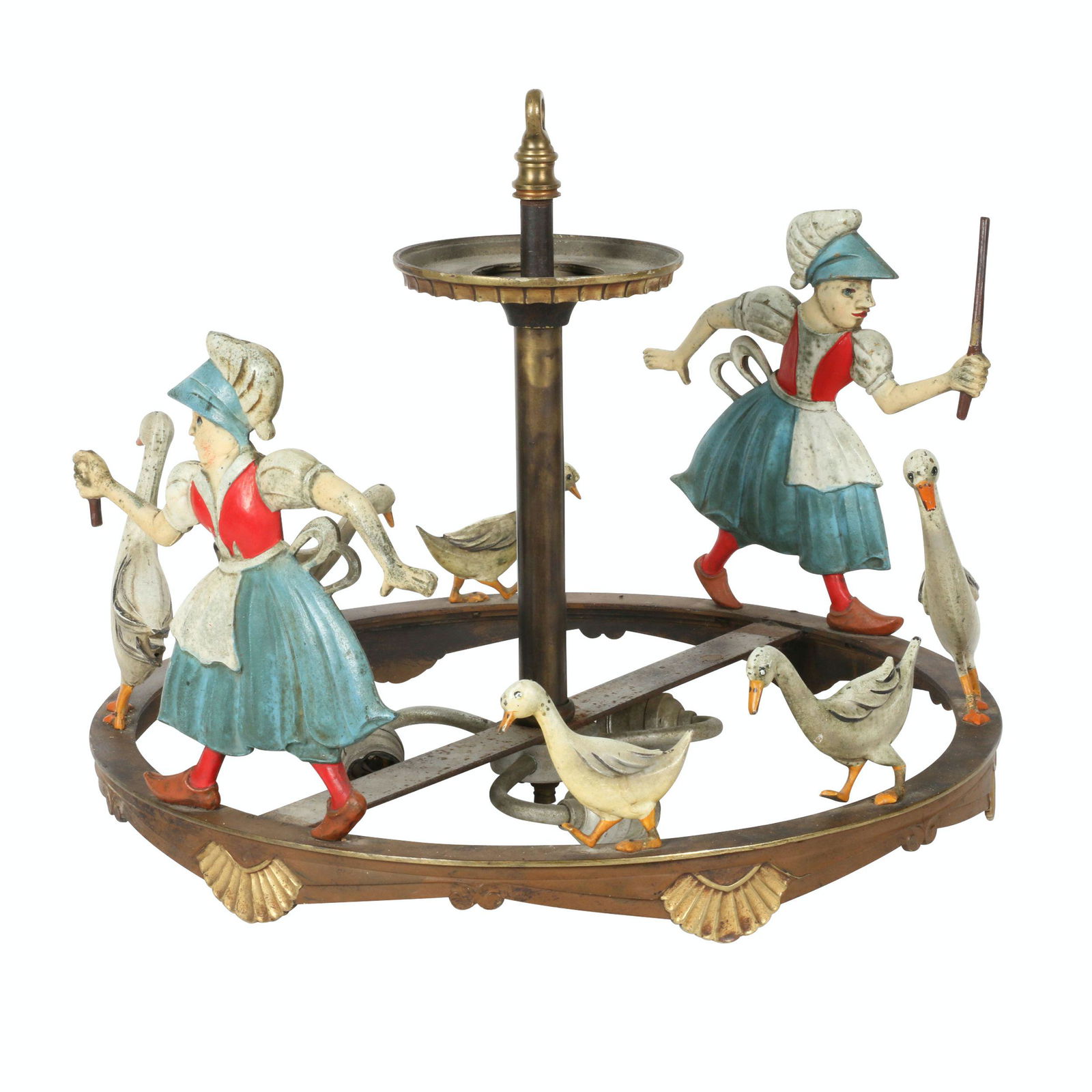 Cast Brass Mother Goose Ceiling Fixture (1 of 7)