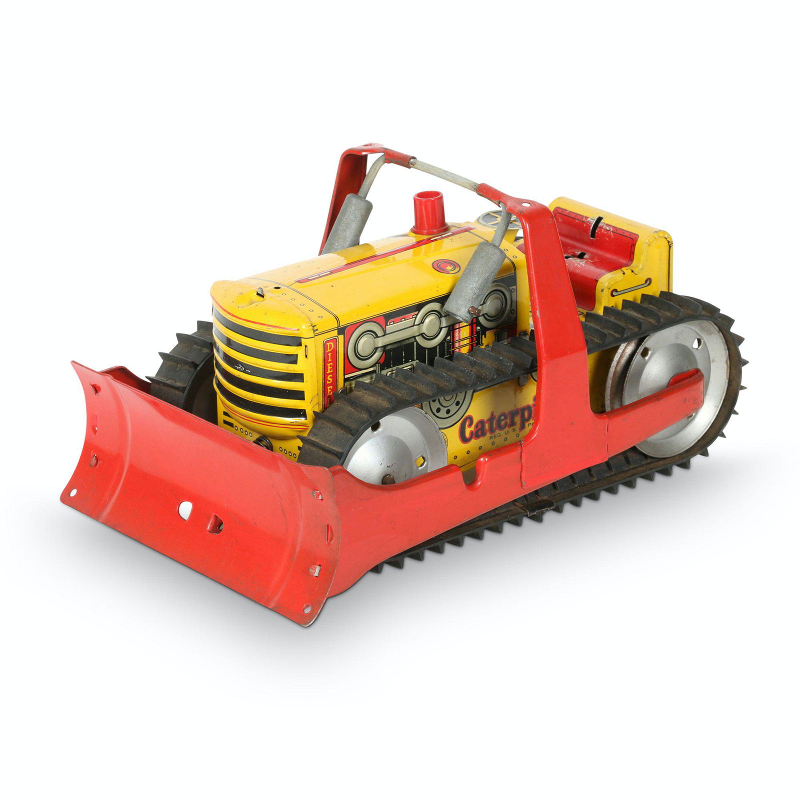 Marx Pre-War Tin Litho Caterpillar Bulldozer Toy (1 of 9)