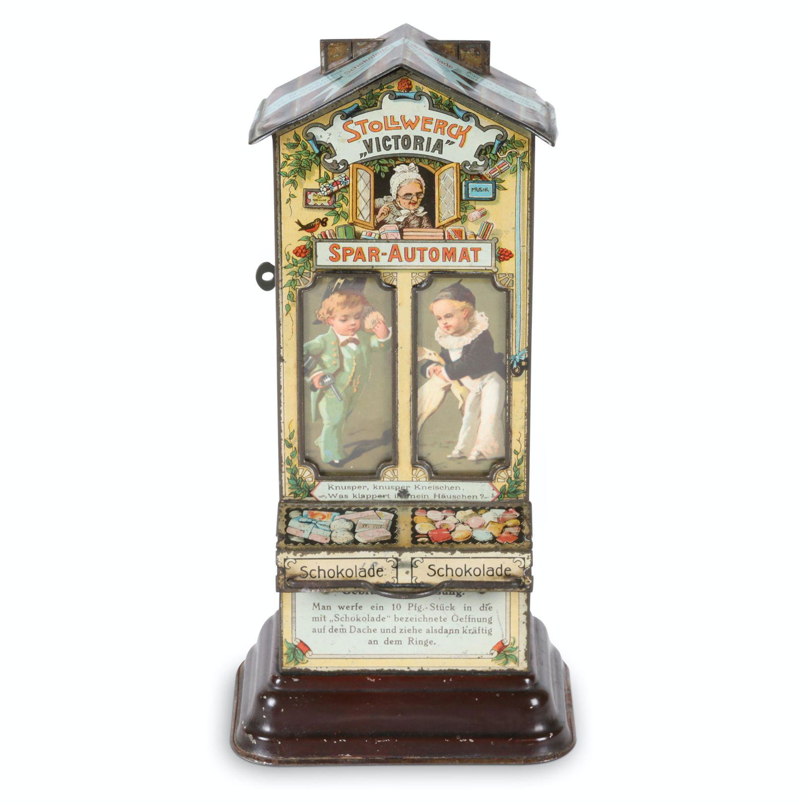 Stollwerck Chocolate Tin Litho Dispenser Bank (1 of 9)