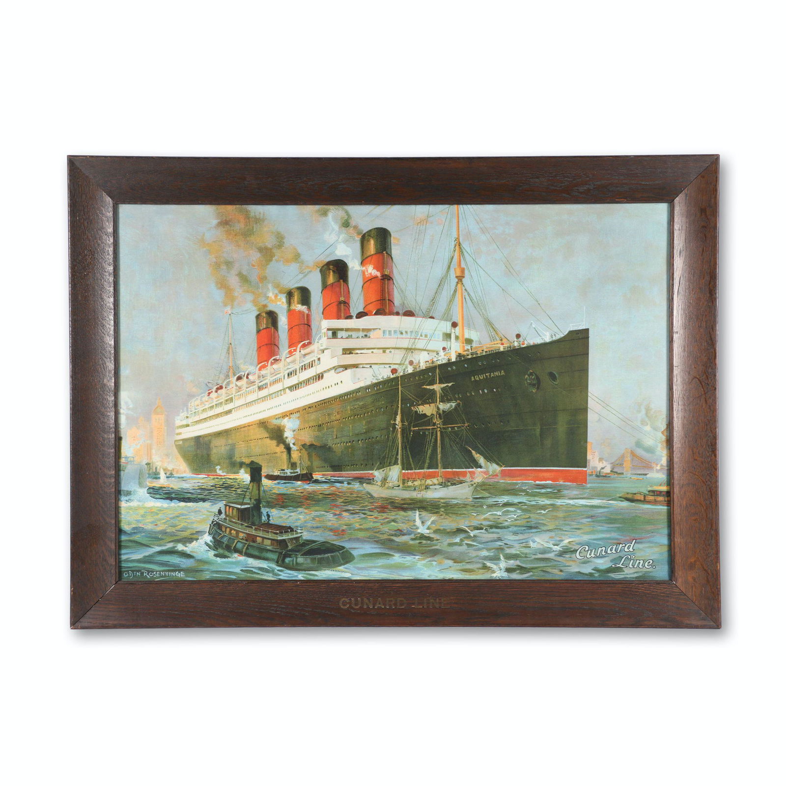 Cunard Line "Aquitania" Ship Lithograph (1 of 6)