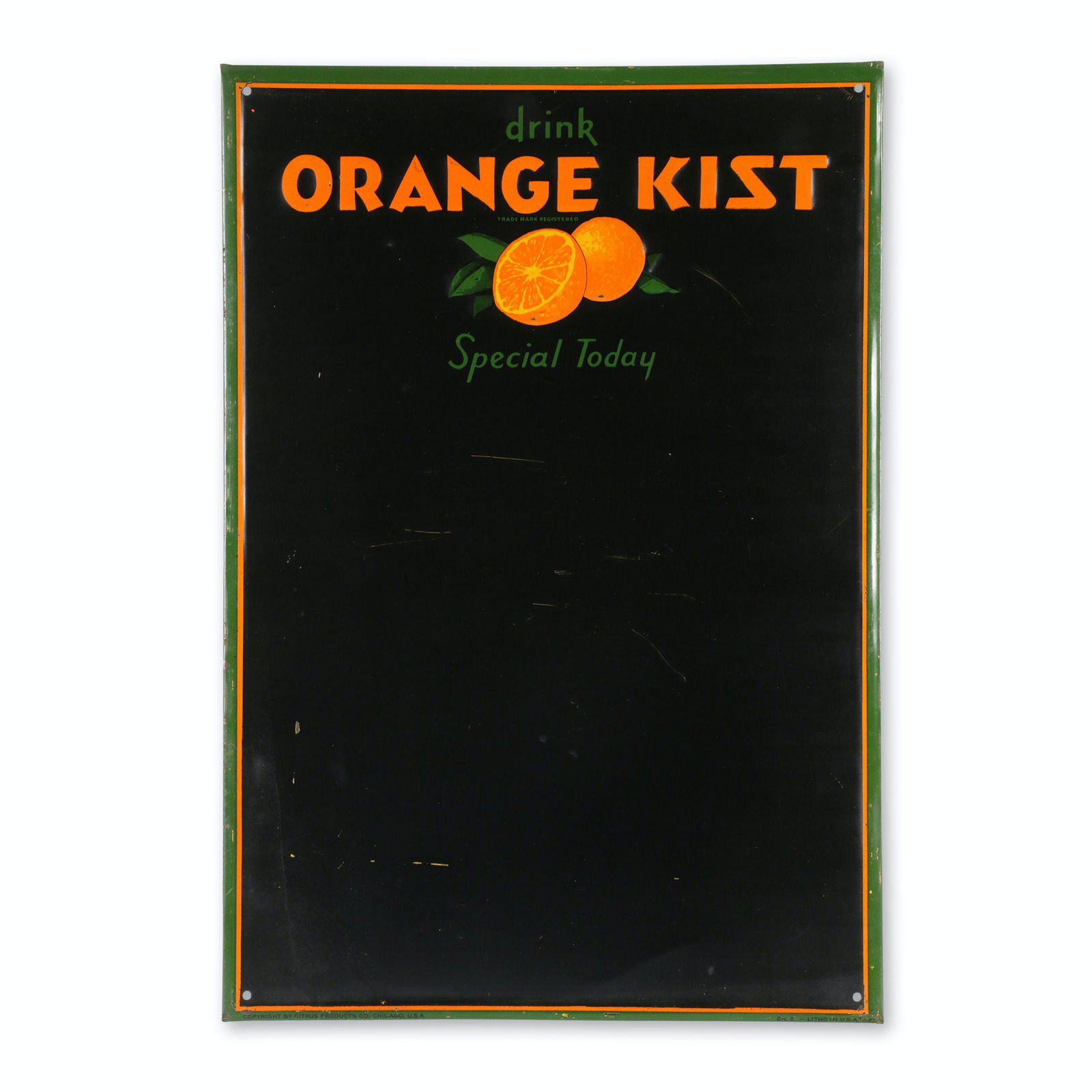Orange Kist Tin Litho Chalkboard (1 of 7)