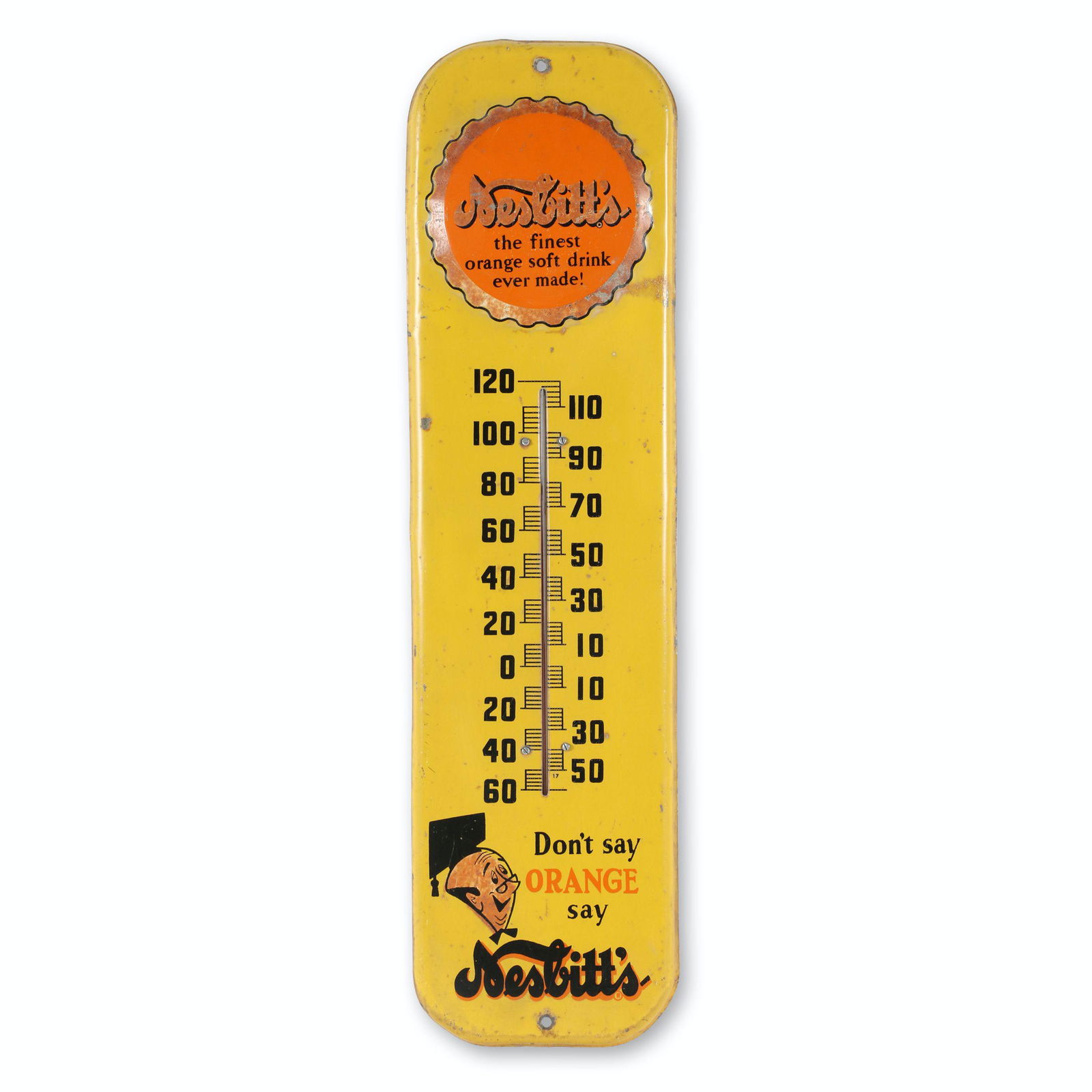Nesbitt's Orange Tin Litho Thermometer (1 of 7)