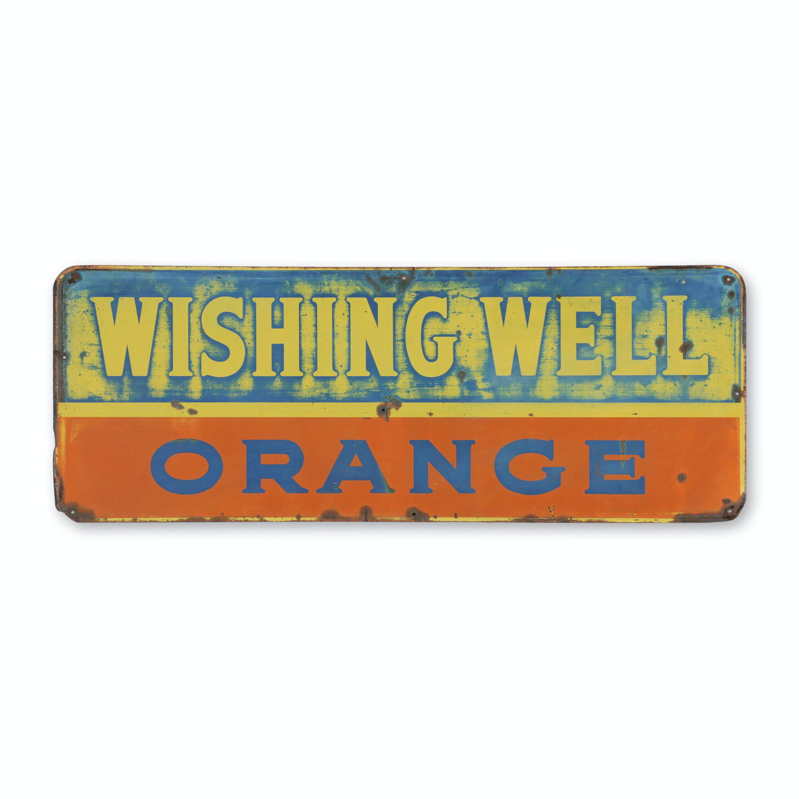 Wishing Well Orange Tin Litho Sign (1 of 4)