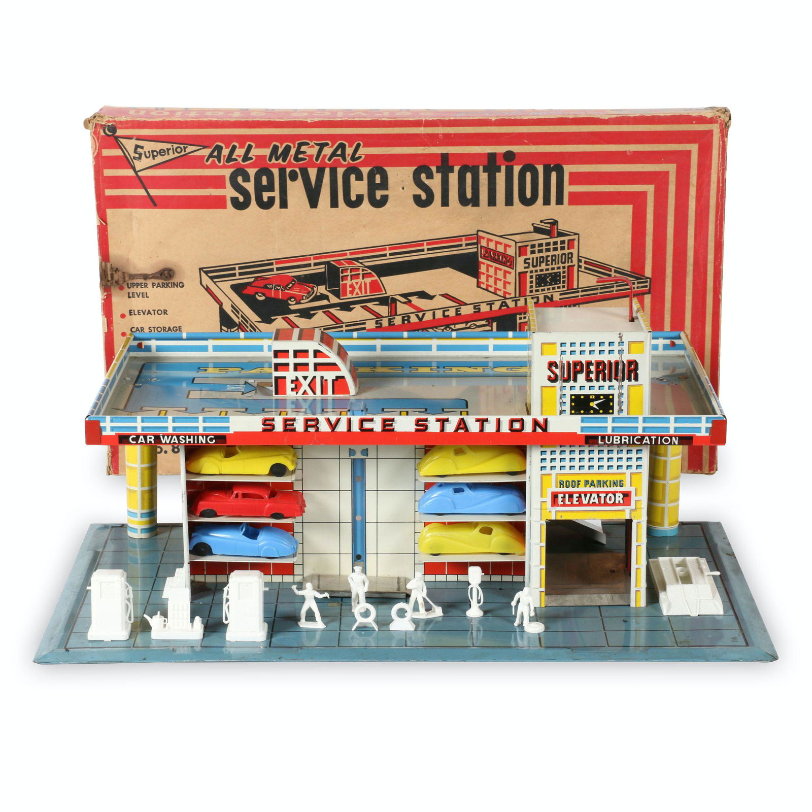 Boxed T. Cohn Tin Litho Service Station Set (1 of 11)