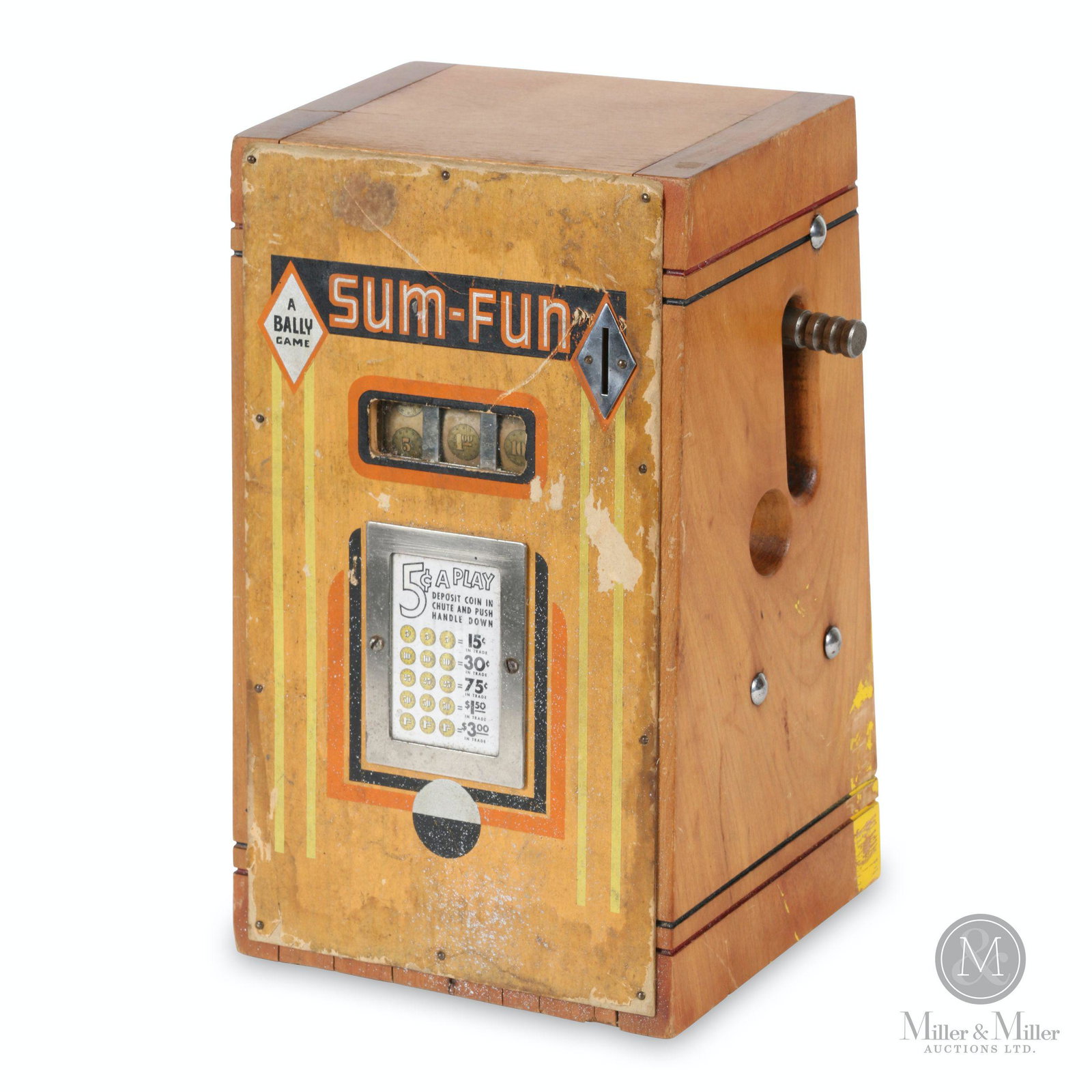Bally "Sum Fun" Trade Stimulator: American. 1930s. Marked, "A Bally Game". 7 x 5.5 x 11". Functioning.