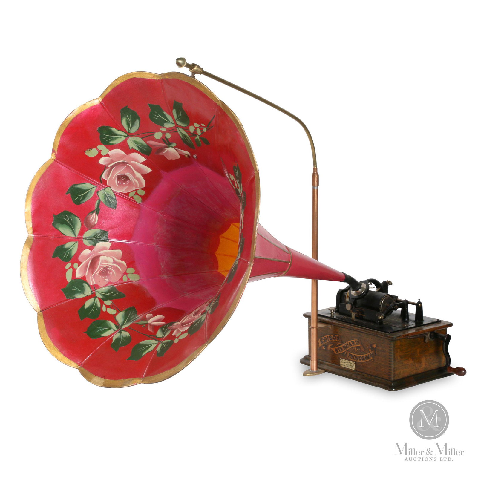 Edison "Standard" Cylinder Phonograph: Canadian. 1920s. Quarter-sawn oak case. Model C Reproducer. Case decalled, "Edison Standard Phonograph". Tagged, "Made for R.S Williams & Sons Co. Limited Toronto, Ontario by National Phonograph Co.".