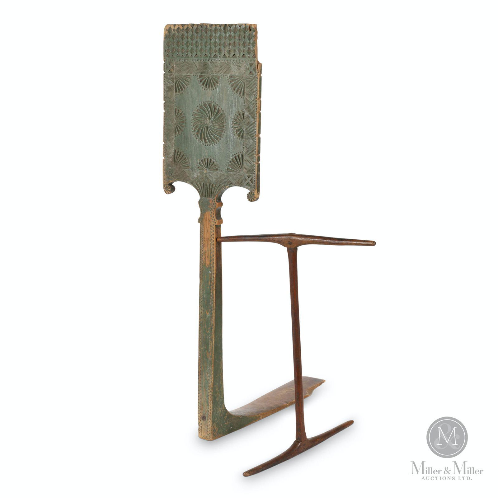 Ukrainian Chip Carved Distaff and Niddy Noddy (1 of 9)