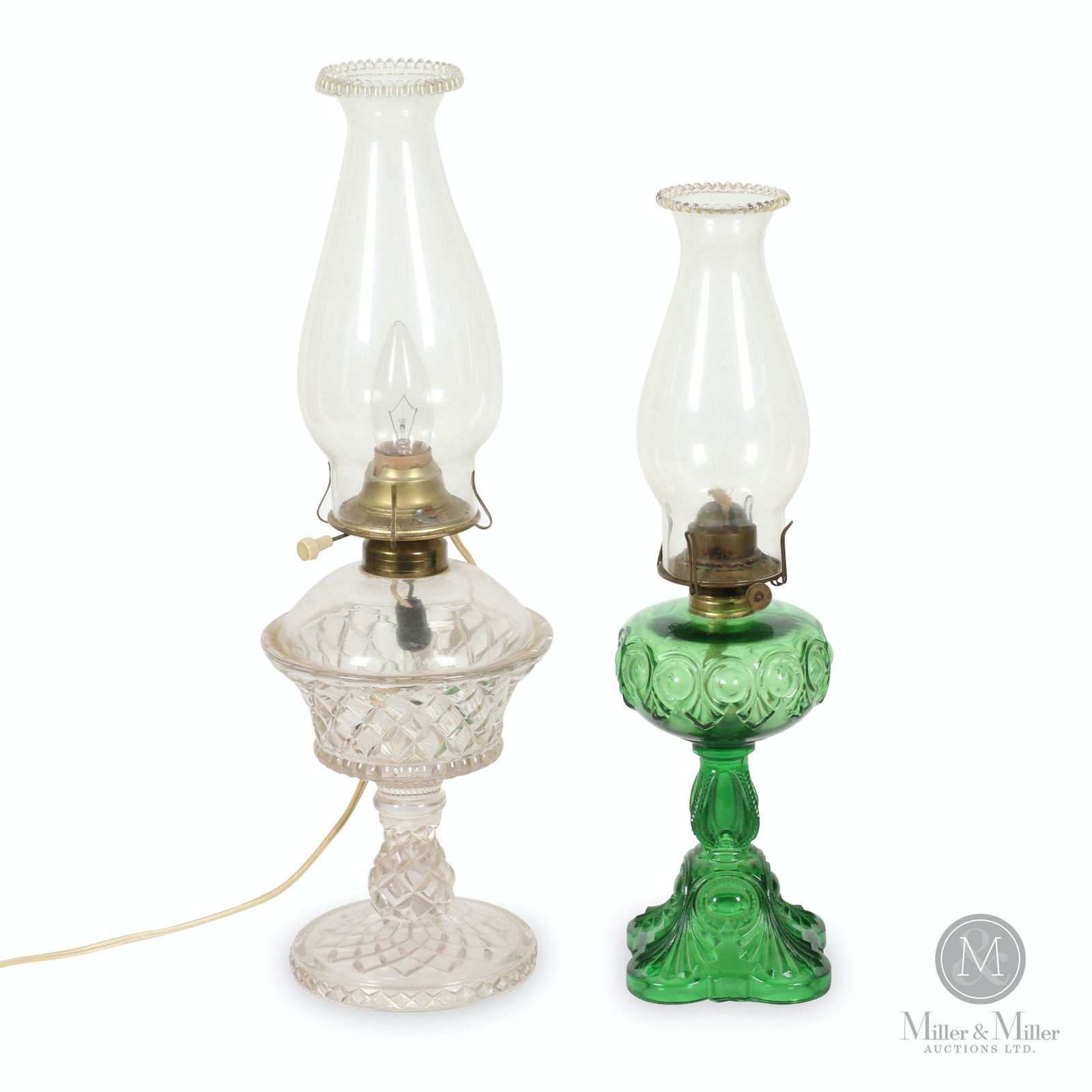 Pattern Glass Kerosene Lamps (1 of 12)