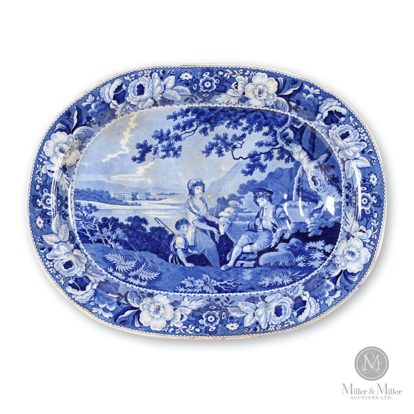 Staffordshire Well & Tree Transferware Platter (1 of 7)
