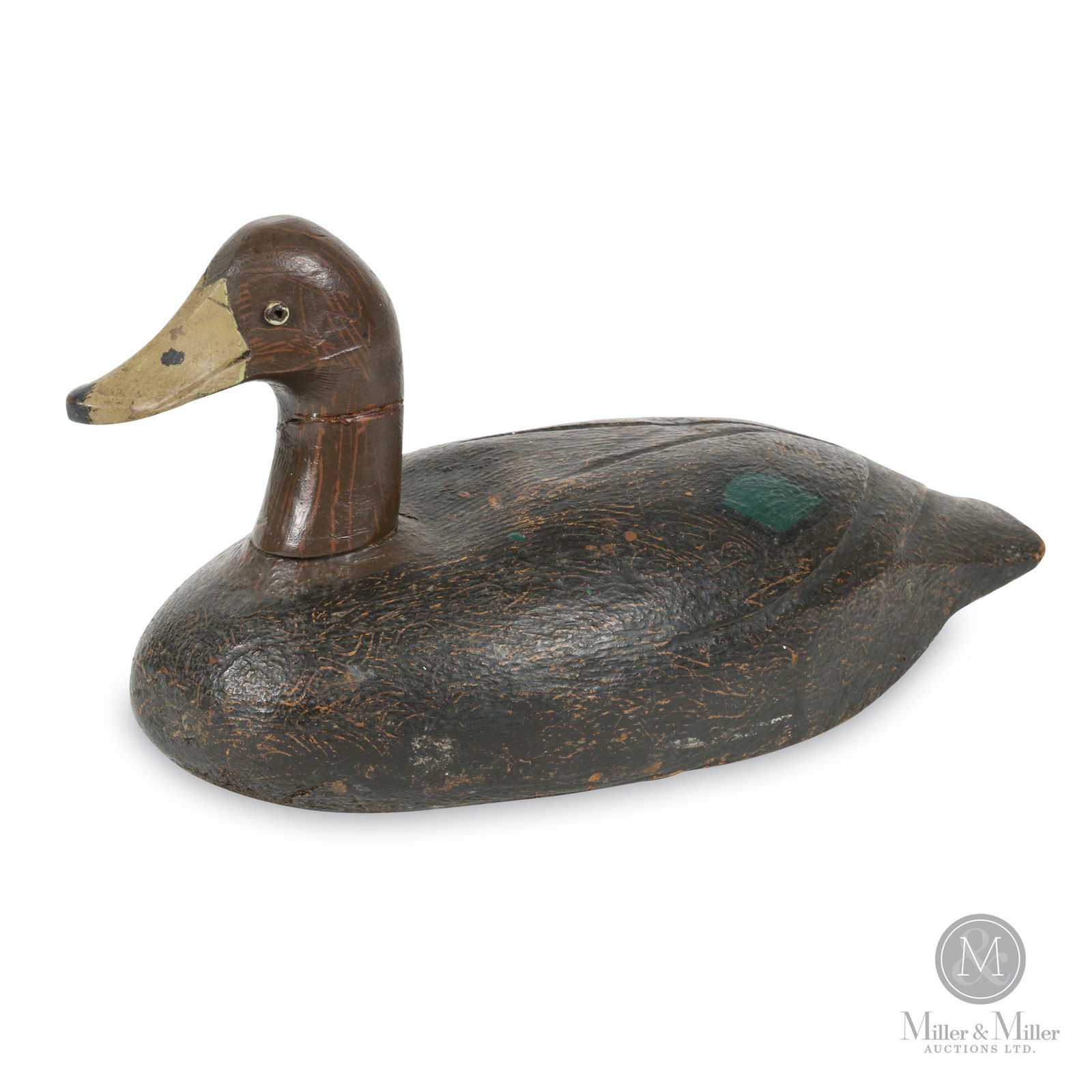 Carved Black Duck Decoy (1 of 8)
