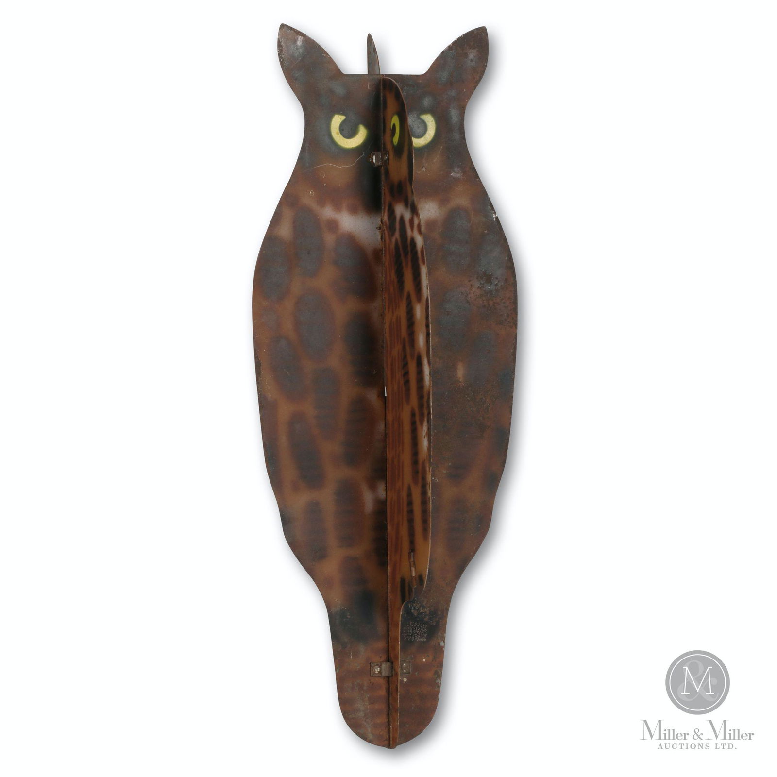 Folk Art Owl Tin Decoy (1 of 8)