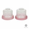 Pair of Threaded Cameo Glass Lamp Shades