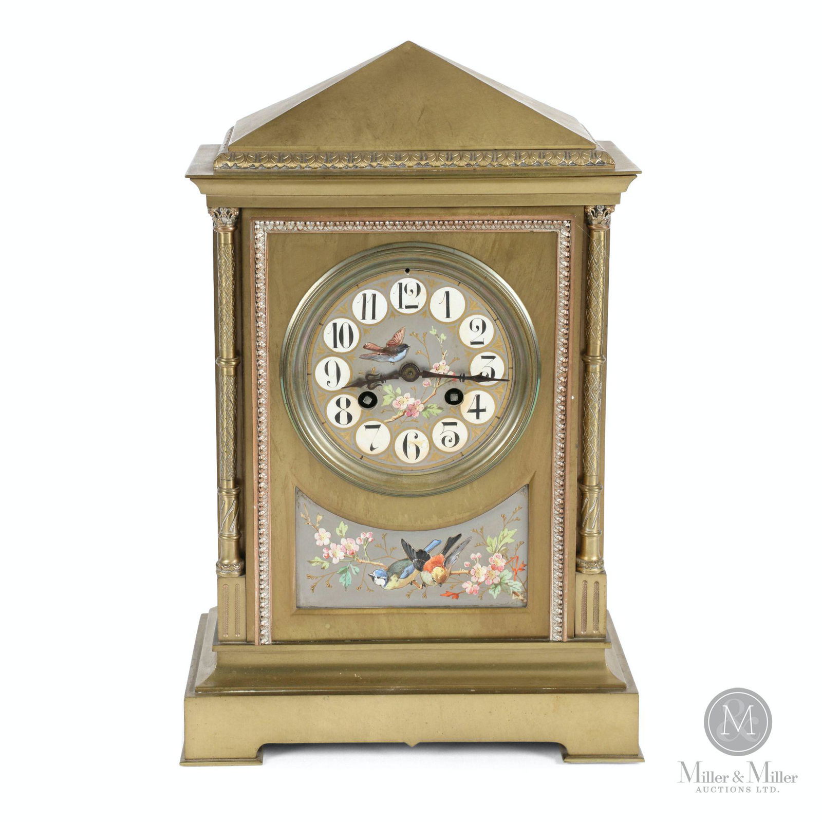 French Enamelled Brass Mantel Clock (1 of 9)