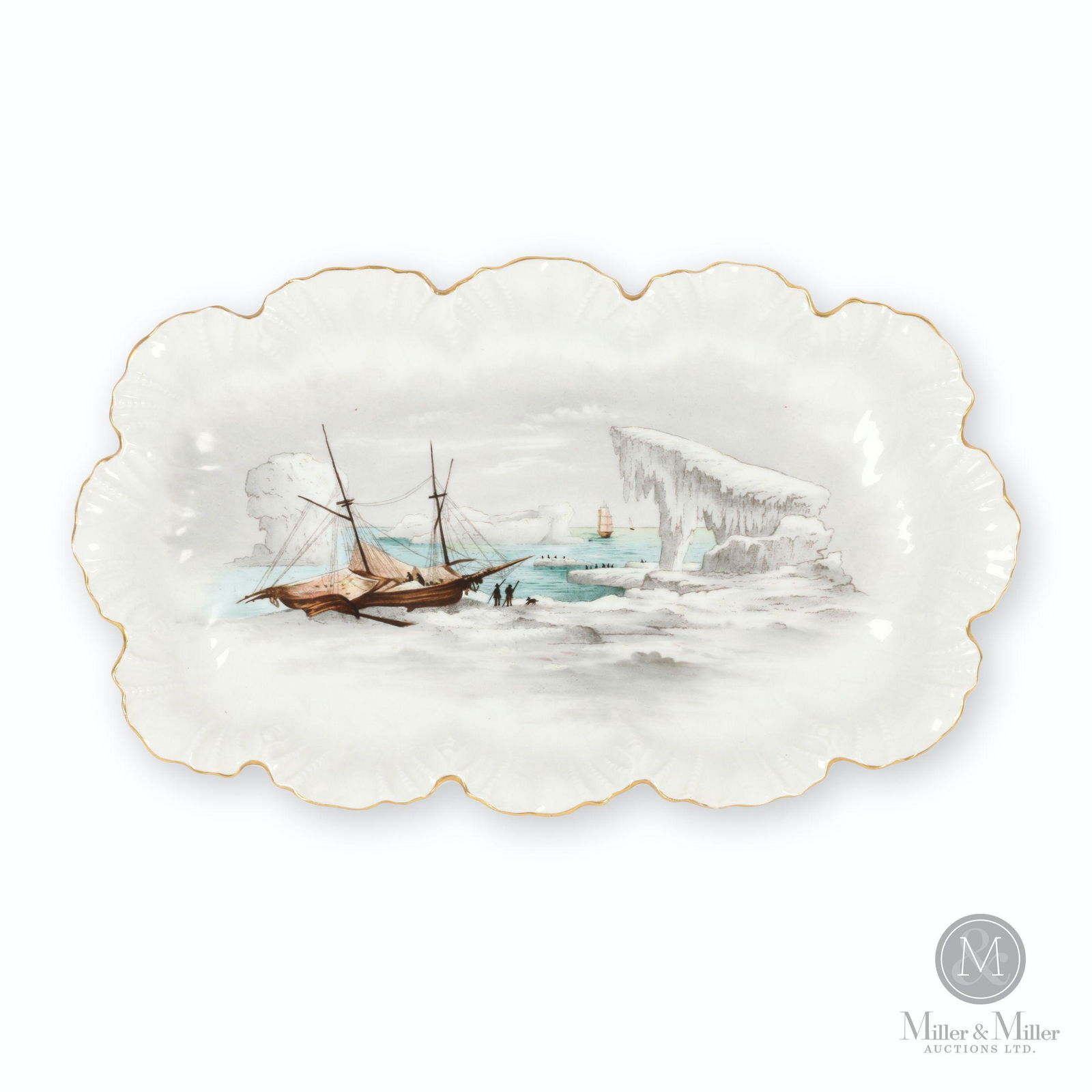 Limoges Porcelain Arctic Scene Platter (1 of 7)