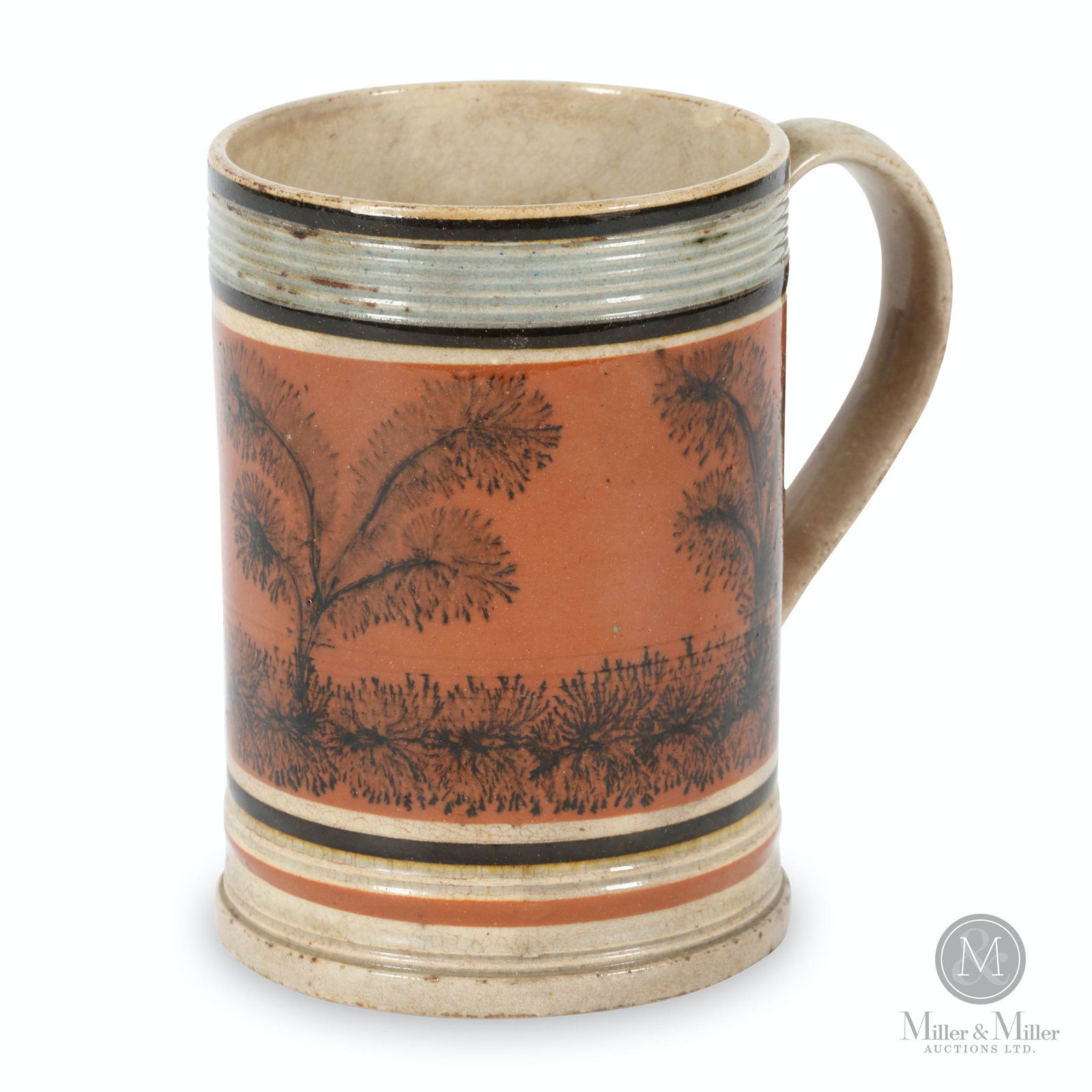 Mocha Banded Mug With Seaweed Decoration (1 of 7)