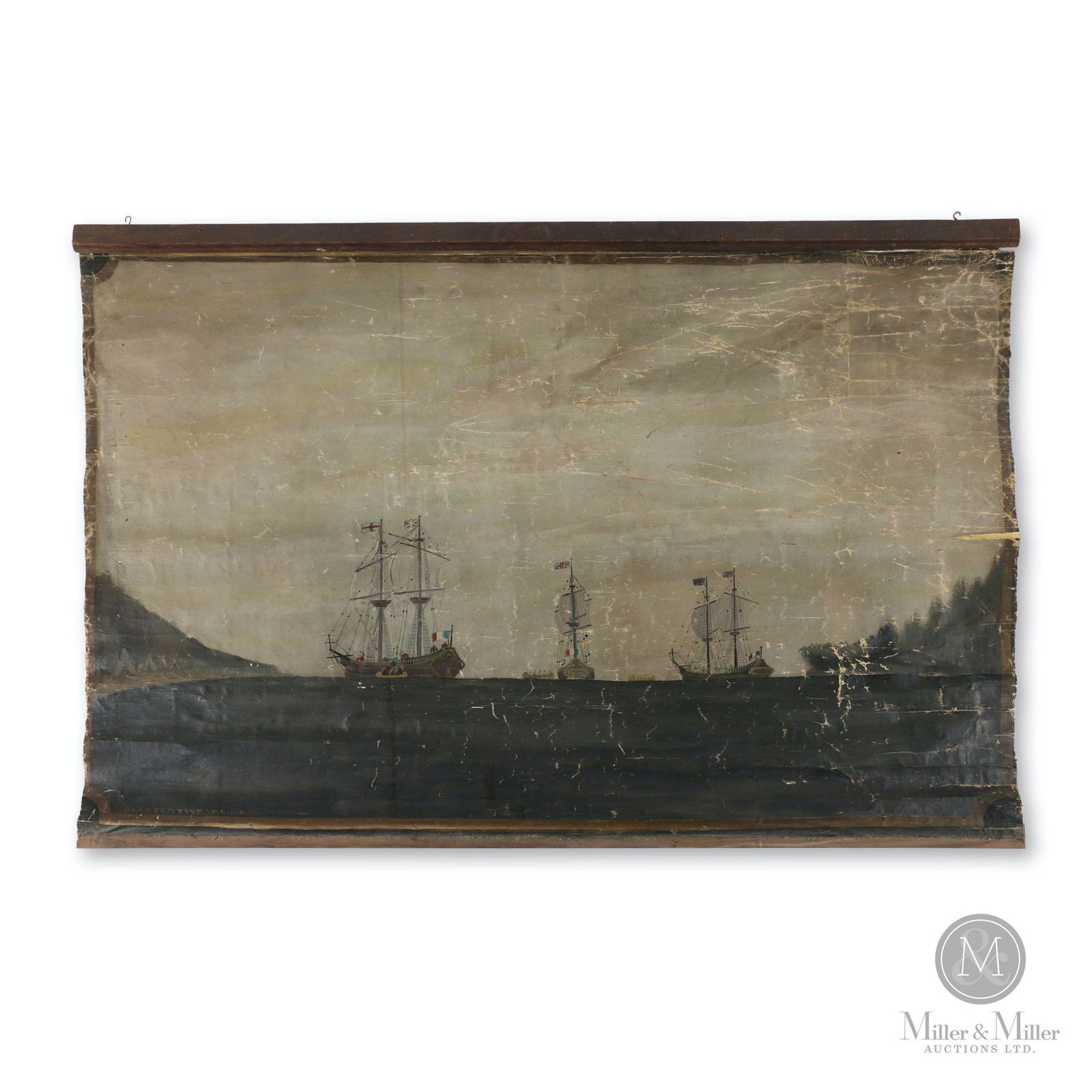 O. Carpentier. Oil on Canvas. Naval Scene (1 of 6)