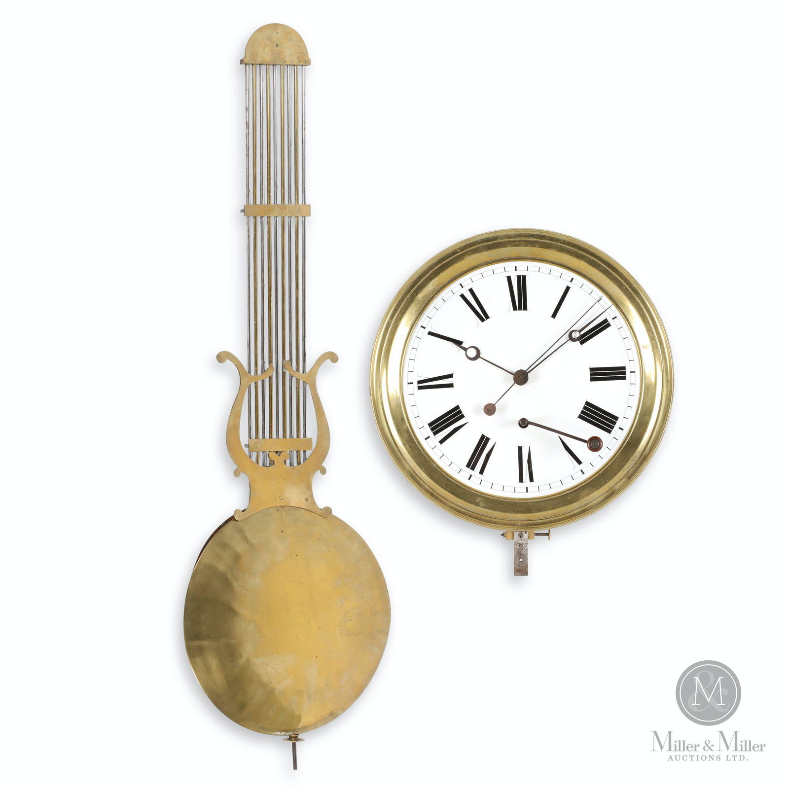 Jewellers Regulator Pinwheel Movement, Pendulum: French. 1890s. High quality weight driven "pin wheel" regulator movement 11" dial.. Bruce Walsh collection. CODE-CLO