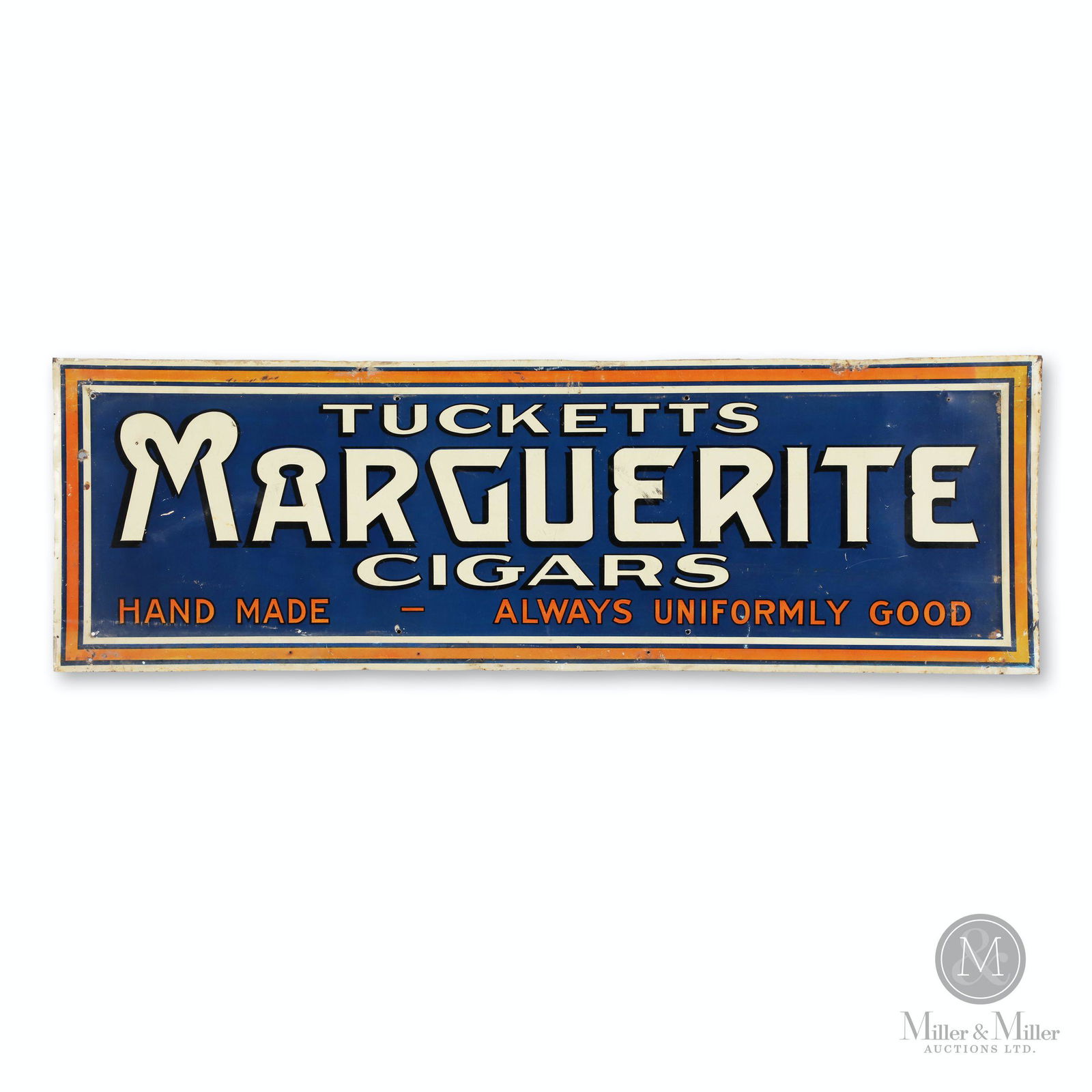 Tucketts Marguerite Cigars Tin Litho Sign